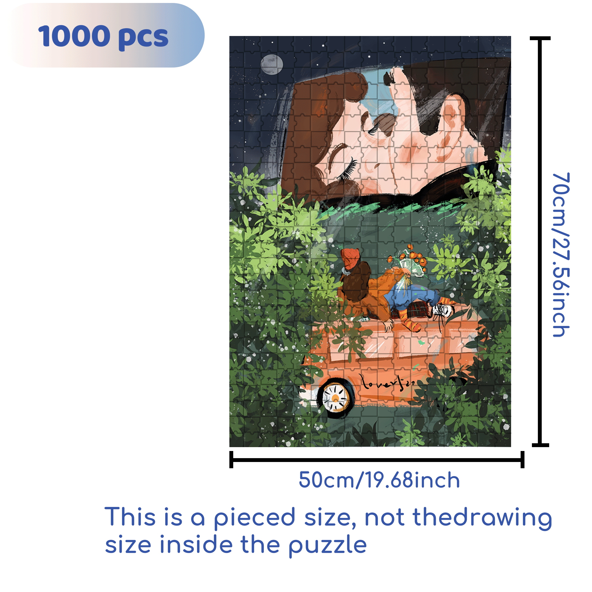 Creating Romance 500pcs/1000pcs Jigsaw Puzzle, Scratch-Resistant, Interactive Family Game & Brain-Boosting DIY Decor, Perfect for Halloween, Christmas & New Year Gifts, Family Puzzle Game