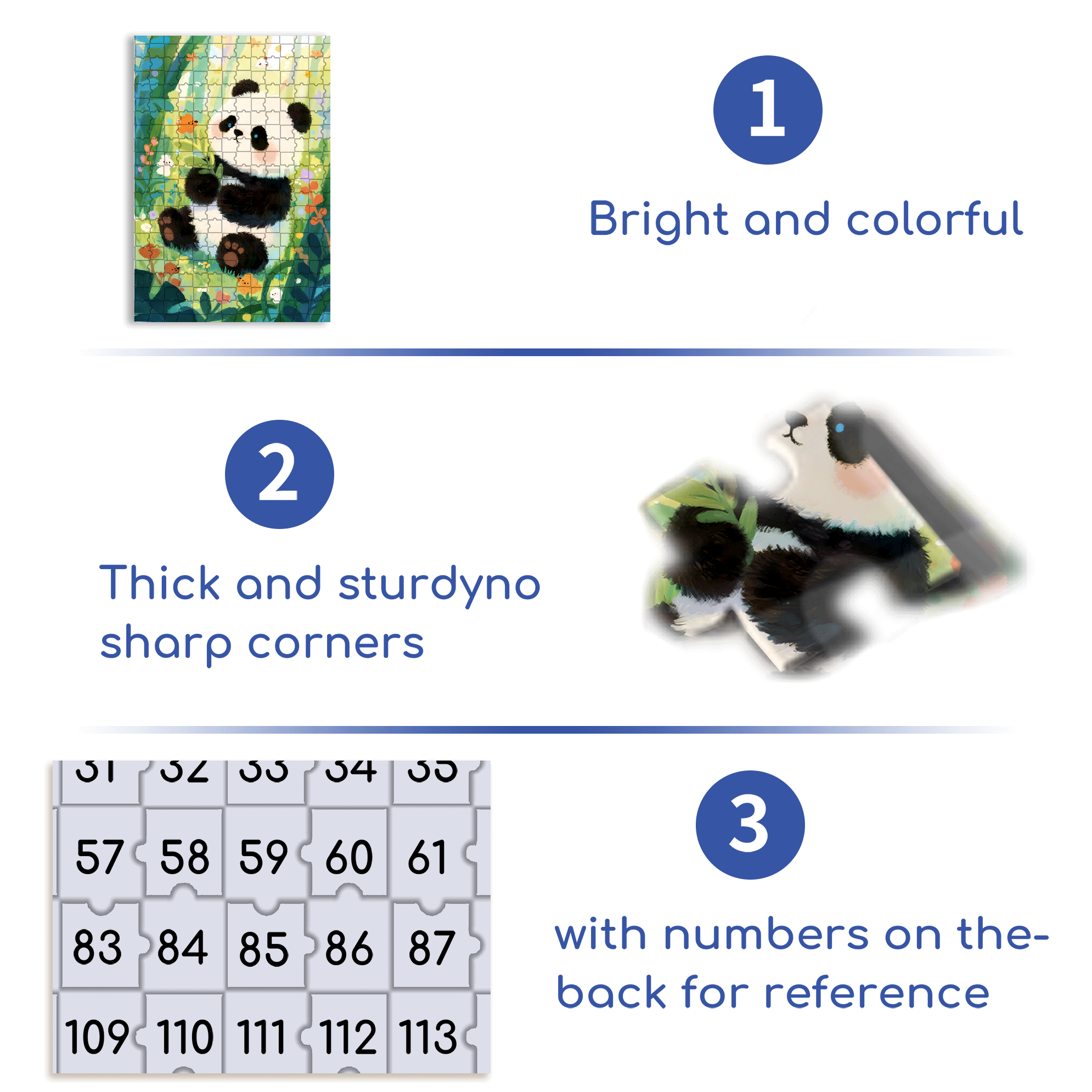 Cute Panda 2 500pcs/1000pcs Jigsaw Puzzle, Scratch-Resistant, Interactive Family Game & Brain-Boosting DIY Decor, Perfect for Halloween, Christmas & New Year Gifts, Family Puzzle Game