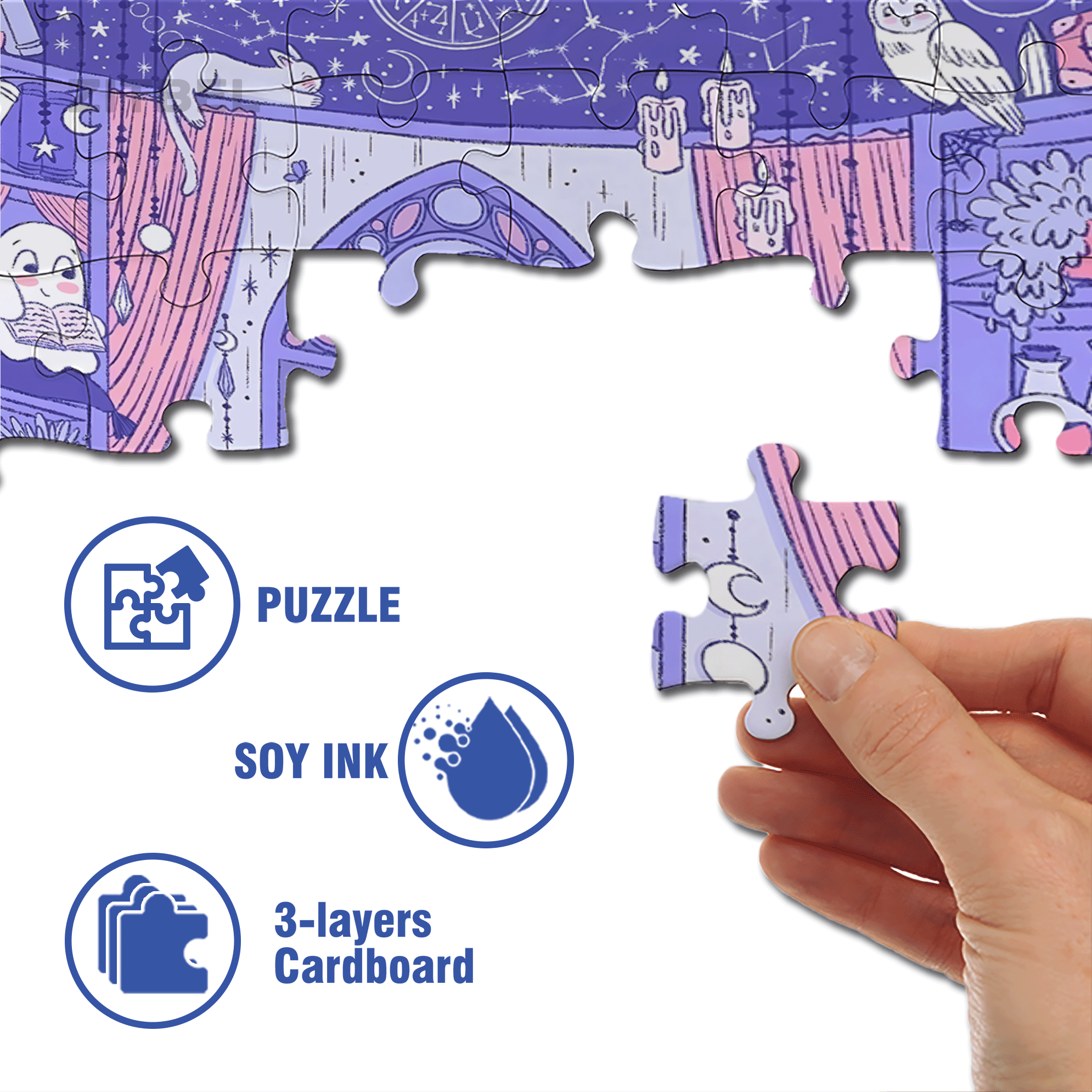 Diary Of An Apprentice Witch's Life 10 500pcs/1000pcs Jigsaw Puzzle, Scratch-Resistant, Interactive Family Game & Brain-Boosting DIY Decor, Perfect for Halloween, Christmas & New Year Gifts, Family Puzzle Game