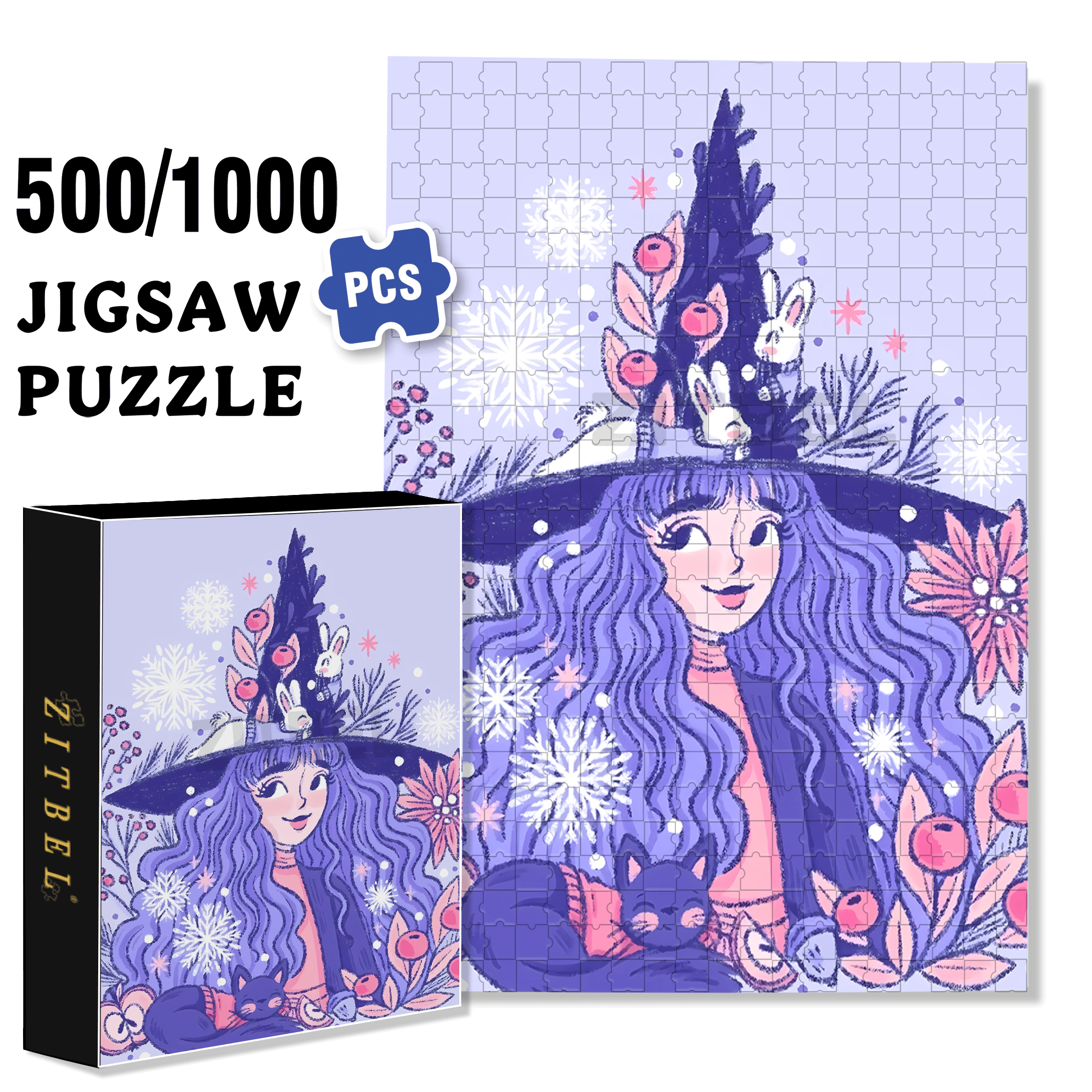 Diary Of An Apprentice Witch's Life 11 500pcs/1000pcs Jigsaw Puzzle, Scratch-Resistant, Interactive Family Game & Brain-Boosting DIY Decor, Perfect for Halloween, Christmas & New Year Gifts, Family Puzzle Game