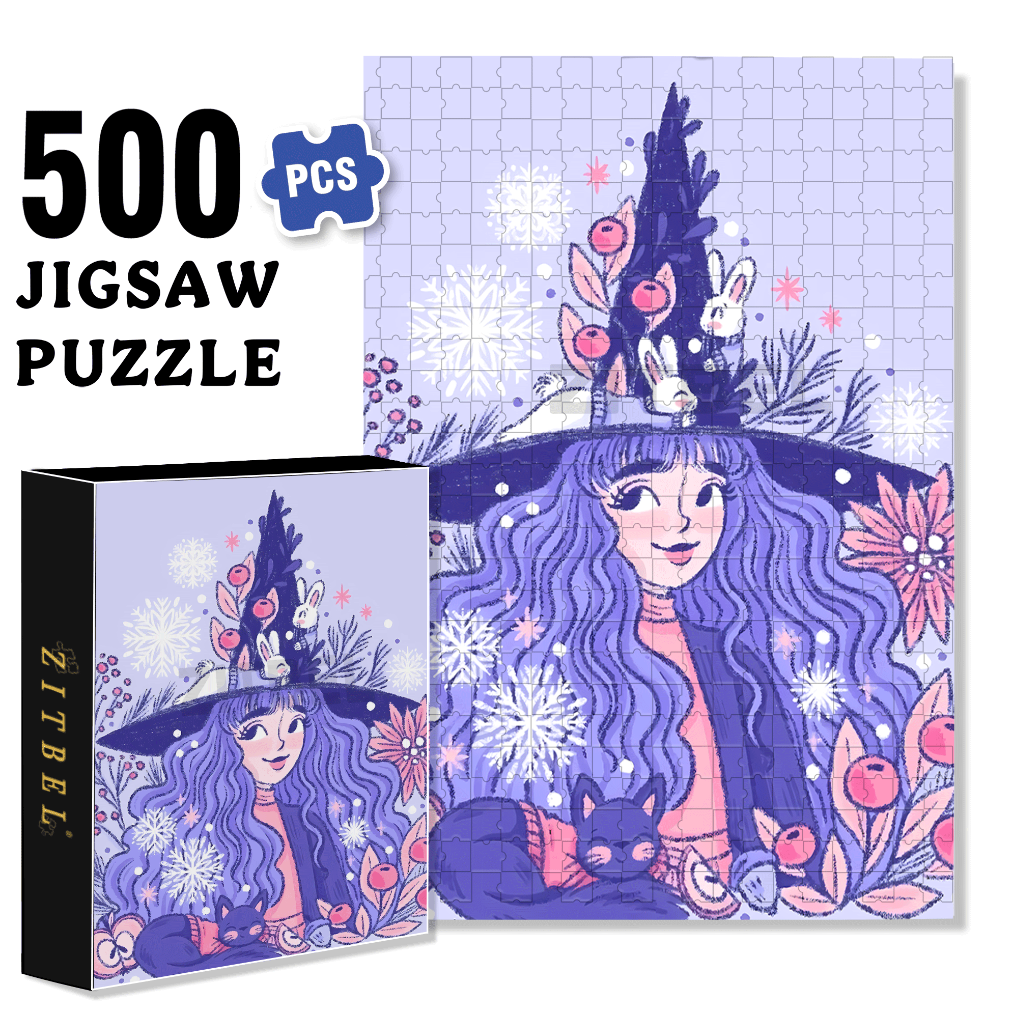 Diary Of An Apprentice Witch's Life 11 500pcs/1000pcs Jigsaw Puzzle, Scratch-Resistant, Interactive Family Game & Brain-Boosting DIY Decor, Perfect for Halloween, Christmas & New Year Gifts, Family Puzzle Game