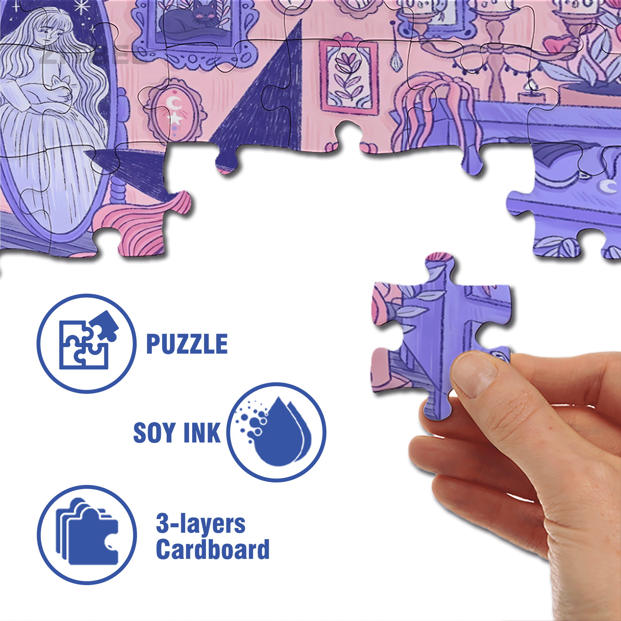 Diary Of An Apprentice Witch's Life 2 500pcs/1000pcs Jigsaw Puzzle, Scratch-Resistant, Interactive Family Game & Brain-Boosting DIY Decor, Perfect for Halloween, Christmas & New Year Gifts, Family Puzzle Game