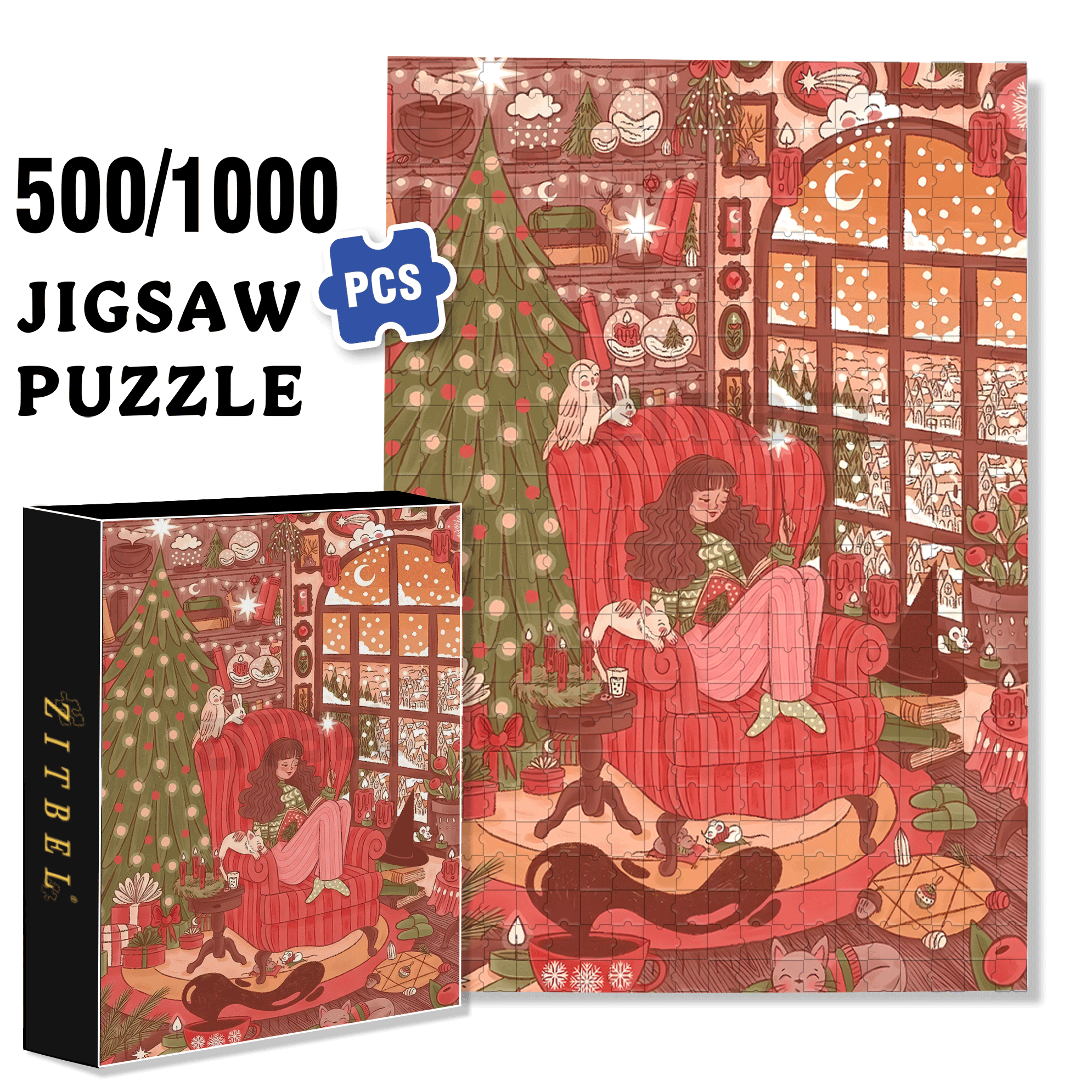 Diary Of An Apprentice Witch's Life 4 500pcs/1000pcs Jigsaw Puzzle, Scratch-Resistant, Interactive Family Game & Brain-Boosting DIY Decor, Perfect for Halloween, Christmas & New Year Gifts, Family Puzzle Game