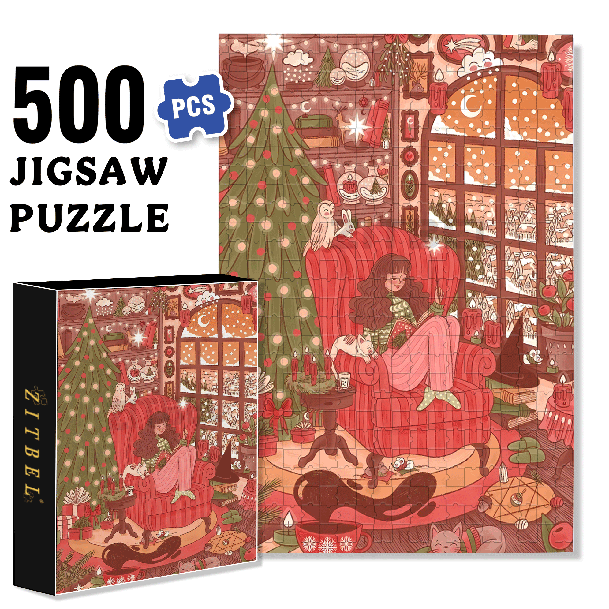 Diary Of An Apprentice Witch's Life 4 500pcs/1000pcs Jigsaw Puzzle, Scratch-Resistant, Interactive Family Game & Brain-Boosting DIY Decor, Perfect for Halloween, Christmas & New Year Gifts, Family Puzzle Game