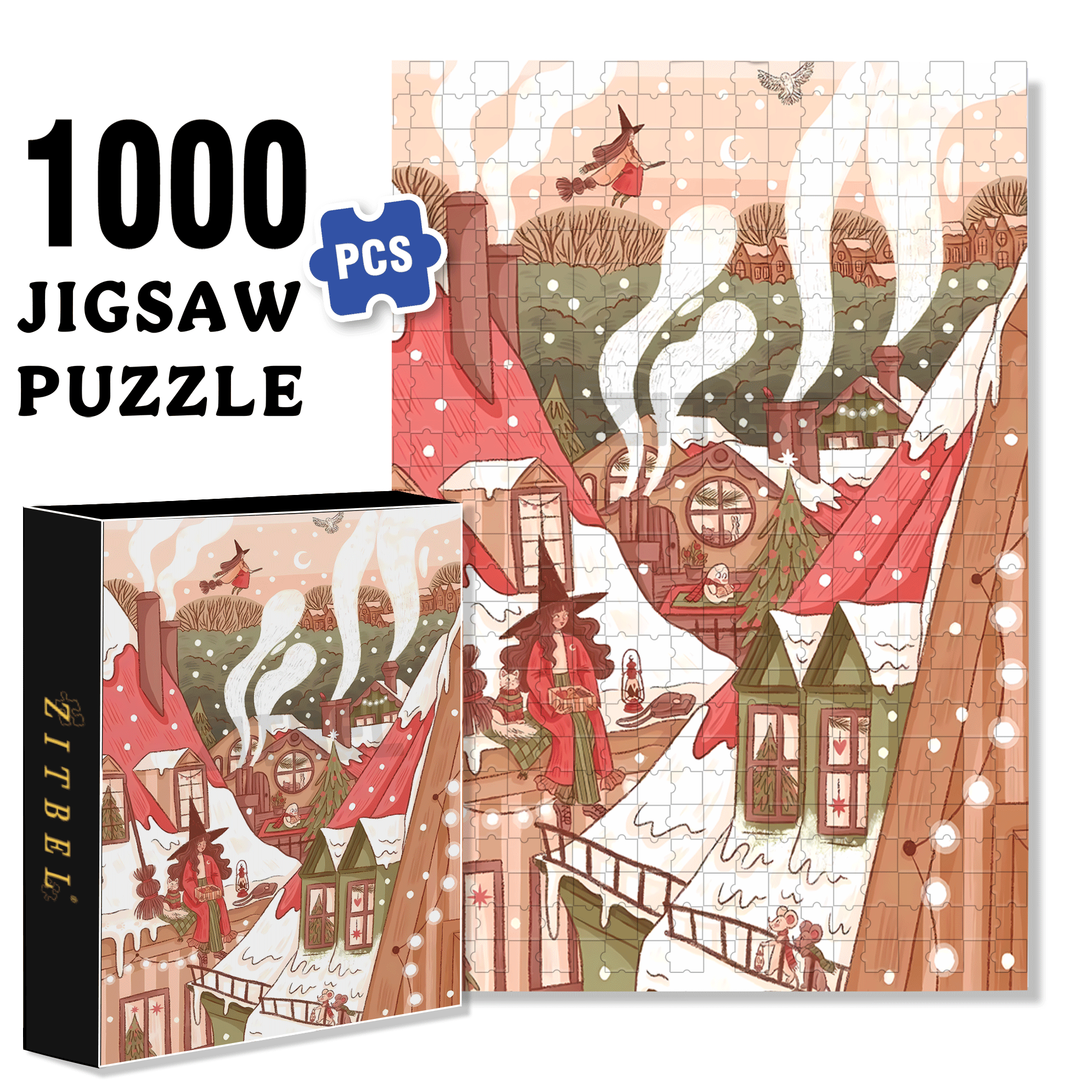 Diary Of An Apprentice Witch's Life 5 500pcs/1000pcs Jigsaw Puzzle, Scratch-Resistant, Interactive Family Game & Brain-Boosting DIY Decor, Perfect for Halloween, Christmas & New Year Gifts, Family Puzzle Game