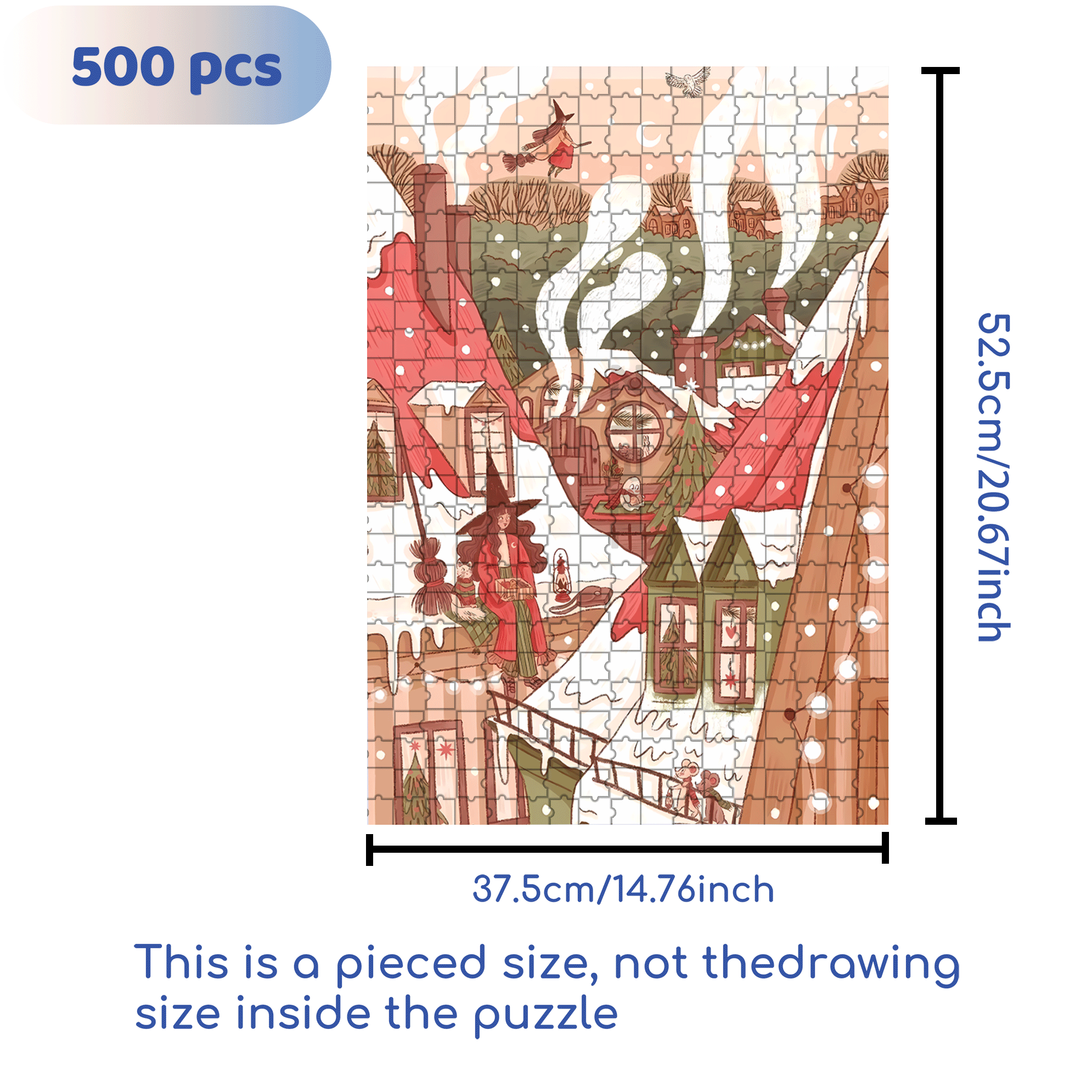 Diary Of An Apprentice Witch's Life 5 500pcs/1000pcs Jigsaw Puzzle, Scratch-Resistant, Interactive Family Game & Brain-Boosting DIY Decor, Perfect for Halloween, Christmas & New Year Gifts, Family Puzzle Game