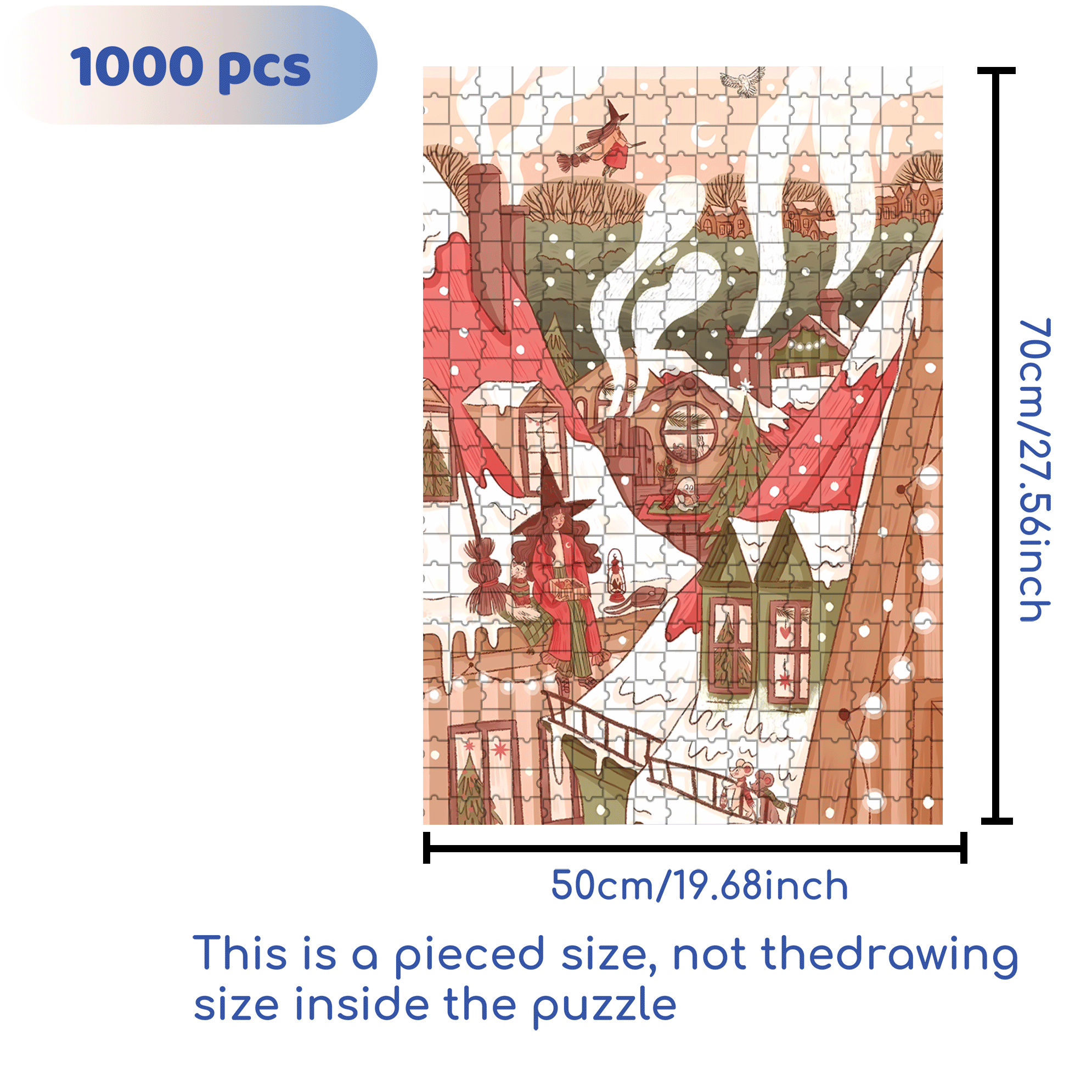Diary Of An Apprentice Witch's Life 5 500pcs/1000pcs Jigsaw Puzzle, Scratch-Resistant, Interactive Family Game & Brain-Boosting DIY Decor, Perfect for Halloween, Christmas & New Year Gifts, Family Puzzle Game
