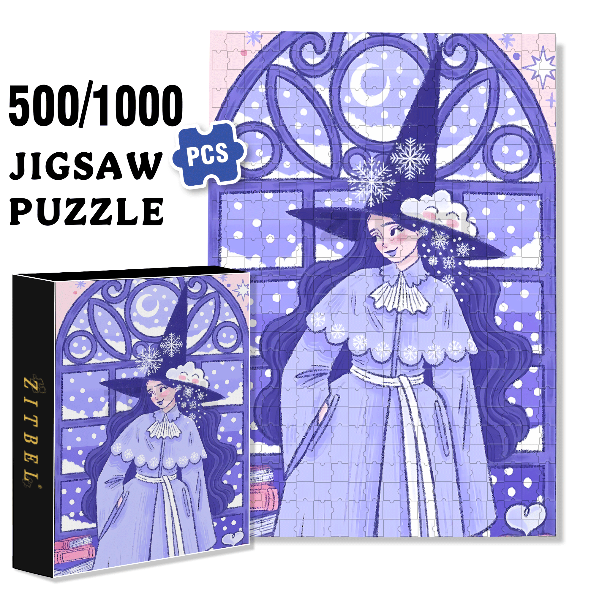 Diary Of An Apprentice Witch's Life 6 500pcs/1000pcs Jigsaw Puzzle, Scratch-Resistant, Interactive Family Game & Brain-Boosting DIY Decor, Perfect for Halloween, Christmas & New Year Gifts, Family Puzzle Game