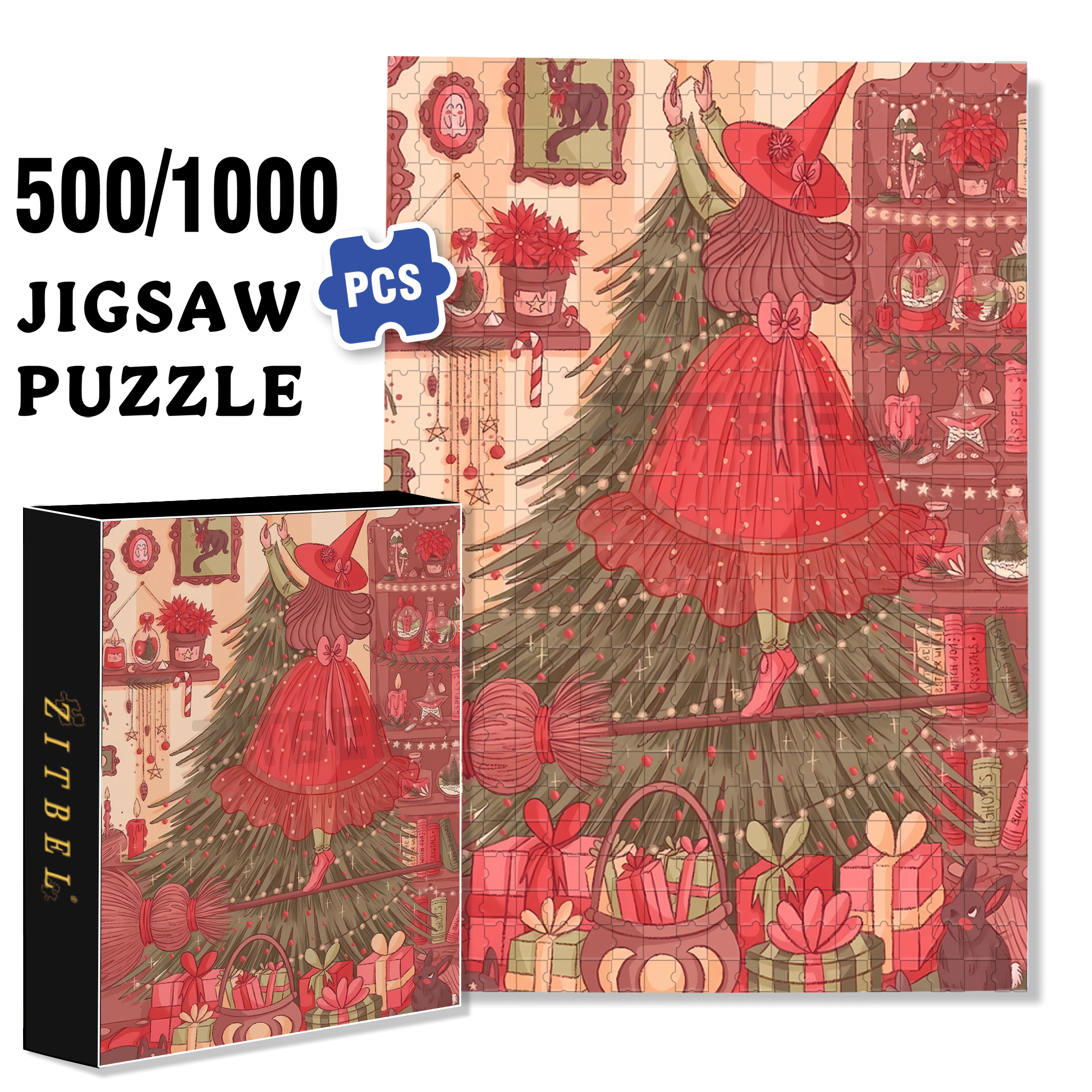 Diary Of An Apprentice Witch's Life 7 500pcs/1000pcs Jigsaw Puzzle, Scratch-Resistant, Interactive Family Game & Brain-Boosting DIY Decor, Perfect for Halloween, Christmas & New Year Gifts, Family Puzzle Game
