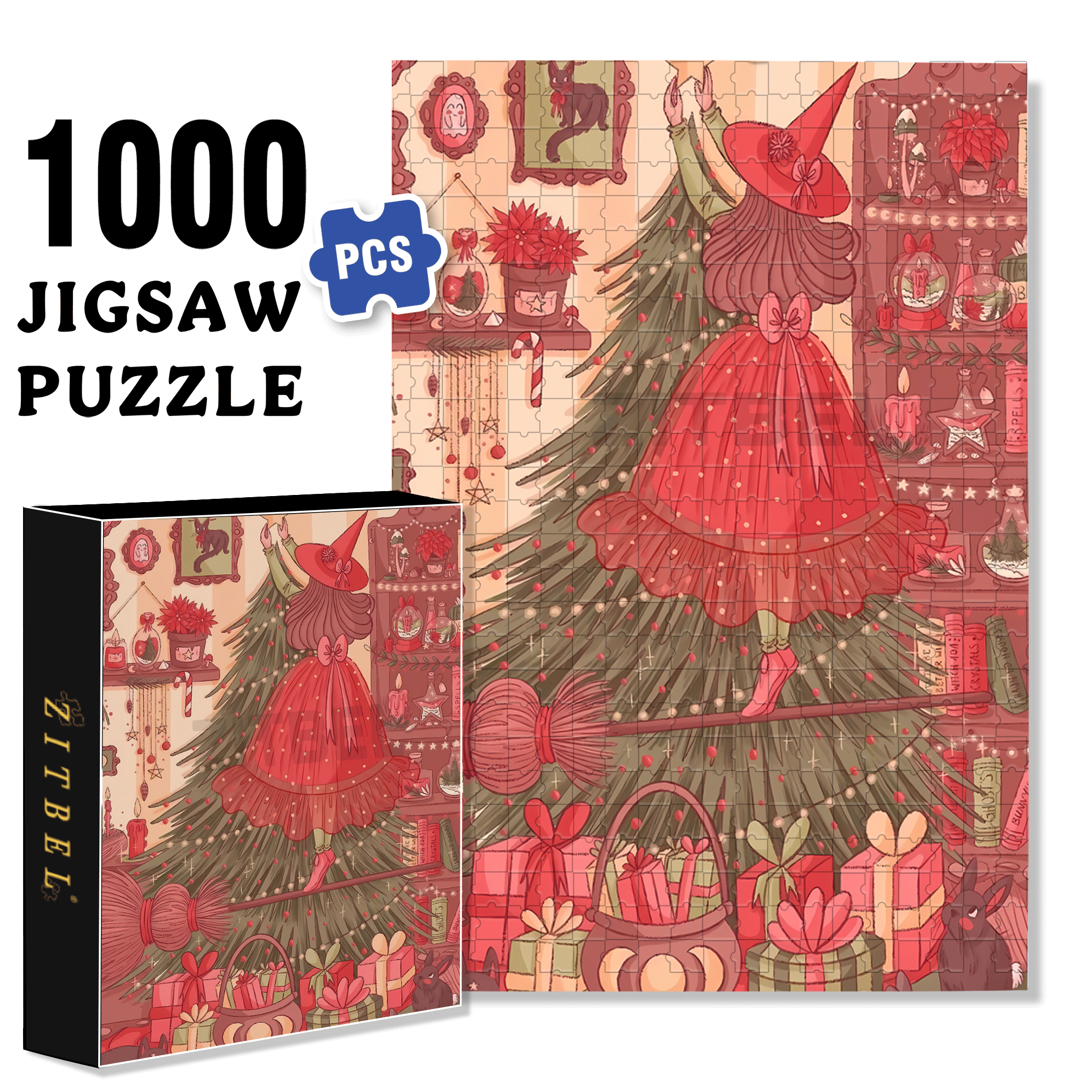 Diary Of An Apprentice Witch's Life 7 500pcs/1000pcs Jigsaw Puzzle, Scratch-Resistant, Interactive Family Game & Brain-Boosting DIY Decor, Perfect for Halloween, Christmas & New Year Gifts, Family Puzzle Game