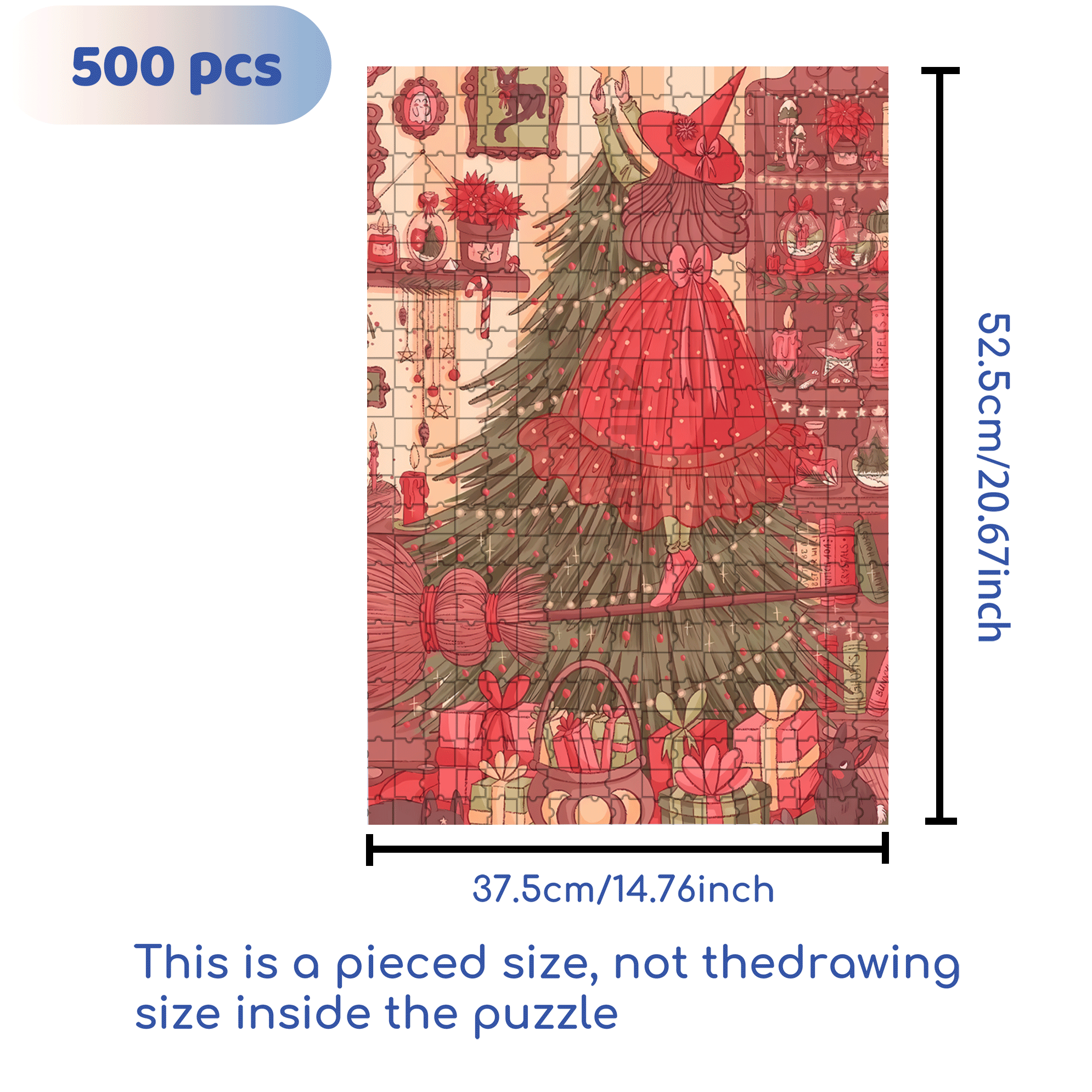 Diary Of An Apprentice Witch's Life 7 500pcs/1000pcs Jigsaw Puzzle, Scratch-Resistant, Interactive Family Game & Brain-Boosting DIY Decor, Perfect for Halloween, Christmas & New Year Gifts, Family Puzzle Game
