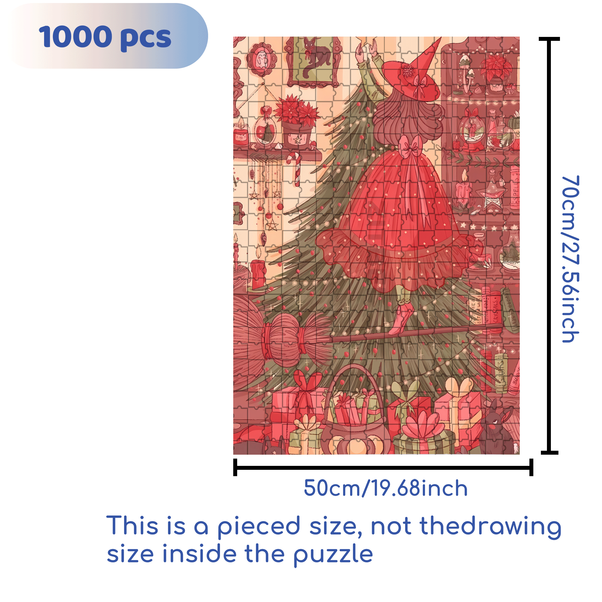 Diary Of An Apprentice Witch's Life 7 500pcs/1000pcs Jigsaw Puzzle, Scratch-Resistant, Interactive Family Game & Brain-Boosting DIY Decor, Perfect for Halloween, Christmas & New Year Gifts, Family Puzzle Game