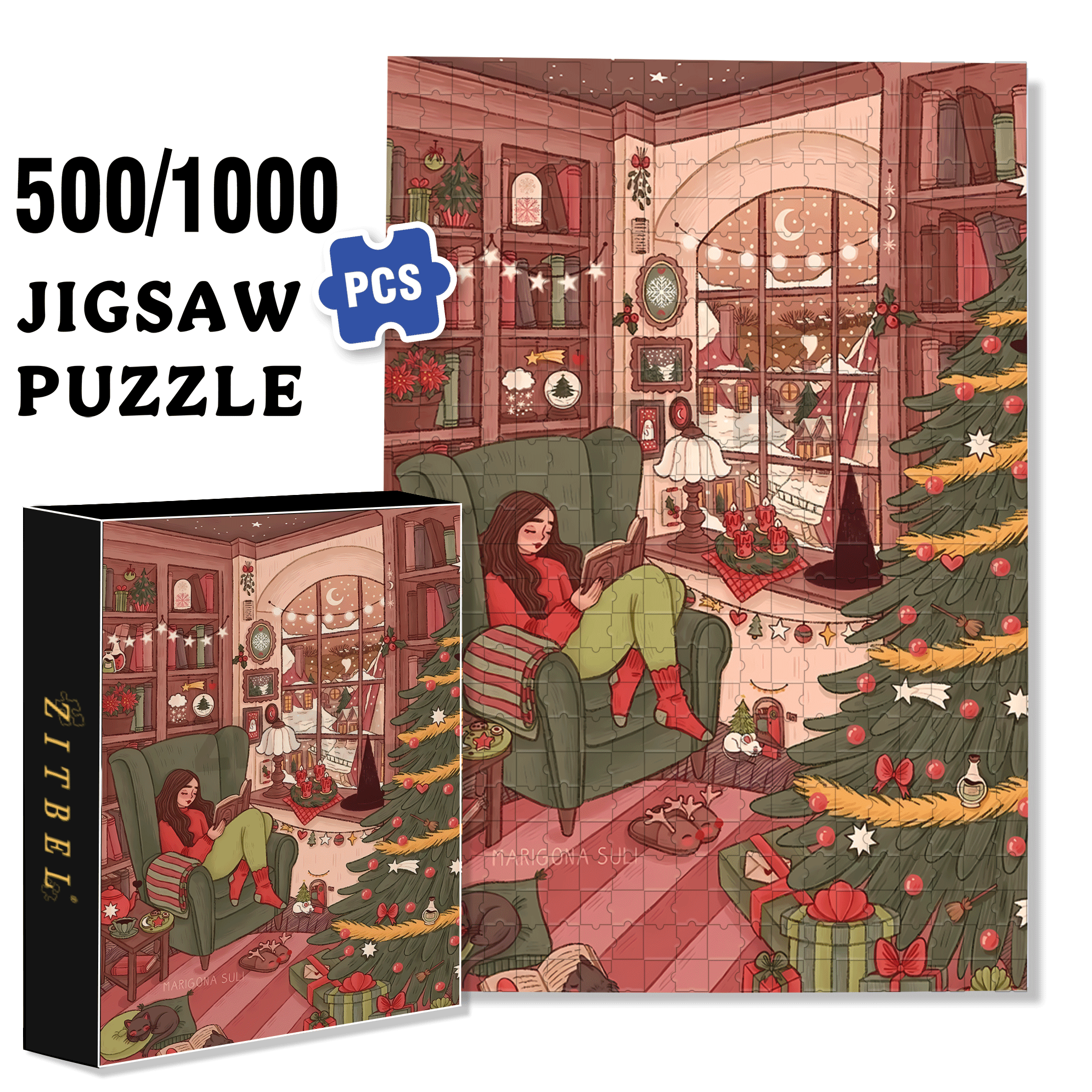 Diary Of An Apprentice Witch's Life 9 500pcs/1000pcs Jigsaw Puzzle, Scratch-Resistant, Interactive Family Game & Brain-Boosting DIY Decor, Perfect for Halloween, Christmas & New Year Gifts, Family Puzzle Game