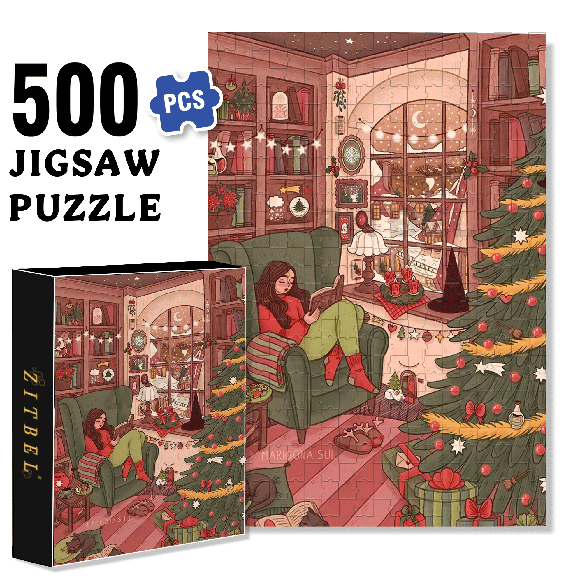 Diary Of An Apprentice Witch's Life 9 500pcs/1000pcs Jigsaw Puzzle, Scratch-Resistant, Interactive Family Game & Brain-Boosting DIY Decor, Perfect for Halloween, Christmas & New Year Gifts, Family Puzzle Game