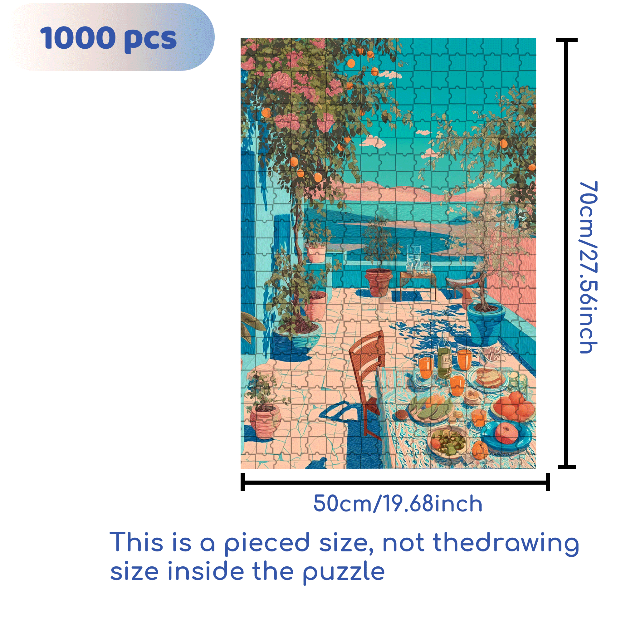 Enjoy The Sunshine 2 500pcs/1000pcs Jigsaw Puzzle, Scratch-Resistant, Interactive Family Game & Brain-Boosting DIY Decor, Perfect for Halloween, Christmas & New Year Gifts, Family Puzzle Game