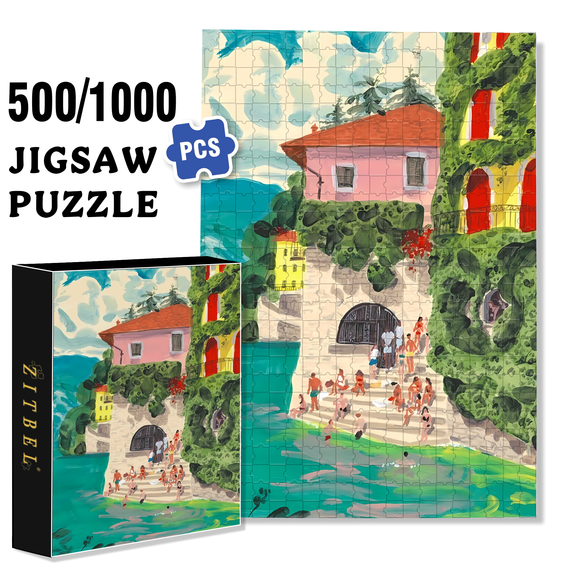 Experience The Tranquility And Profundity Of Nature 6 500pcs/1000pcs Jigsaw Puzzle, Scratch-Resistant, Interactive Family Game & Brain-Boosting DIY Decor, Perfect for Halloween, Christmas & New Year Gifts, Family Puzzle Game