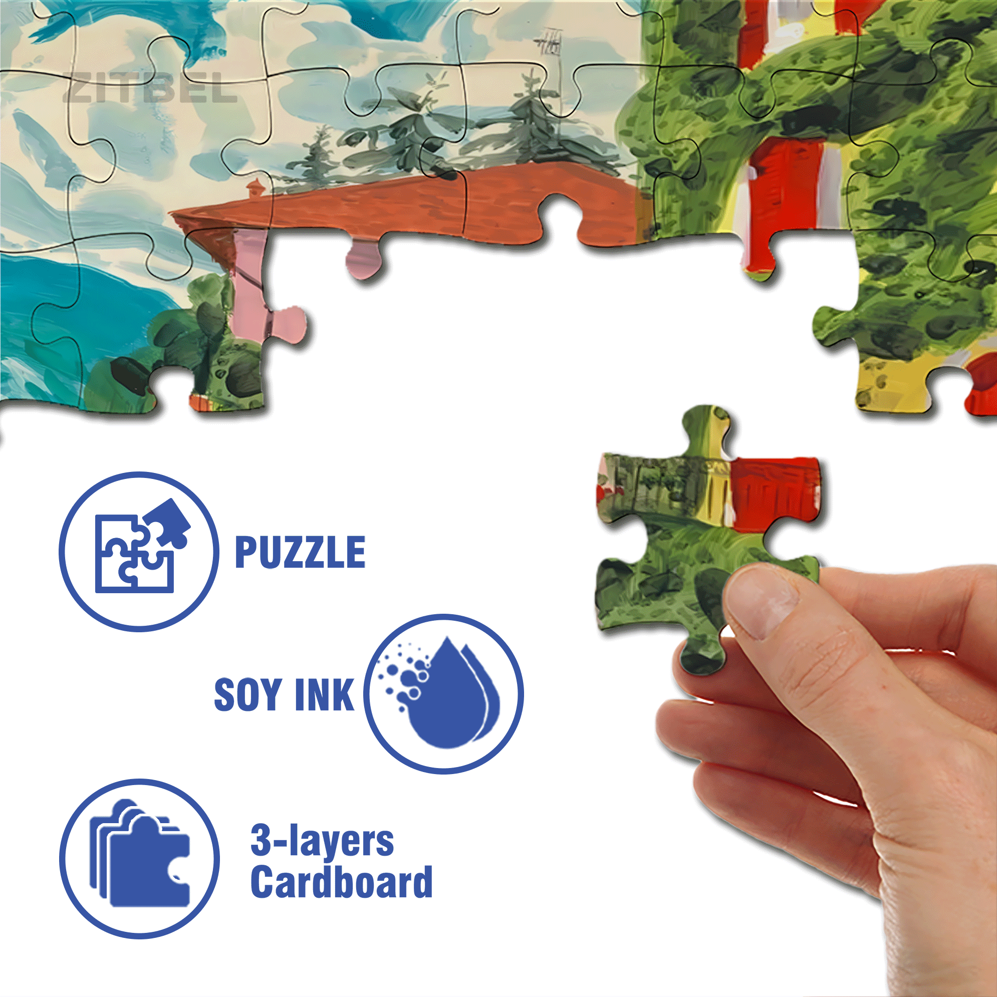 Experience The Tranquility And Profundity Of Nature 6 500pcs/1000pcs Jigsaw Puzzle, Scratch-Resistant, Interactive Family Game & Brain-Boosting DIY Decor, Perfect for Halloween, Christmas & New Year Gifts, Family Puzzle Game