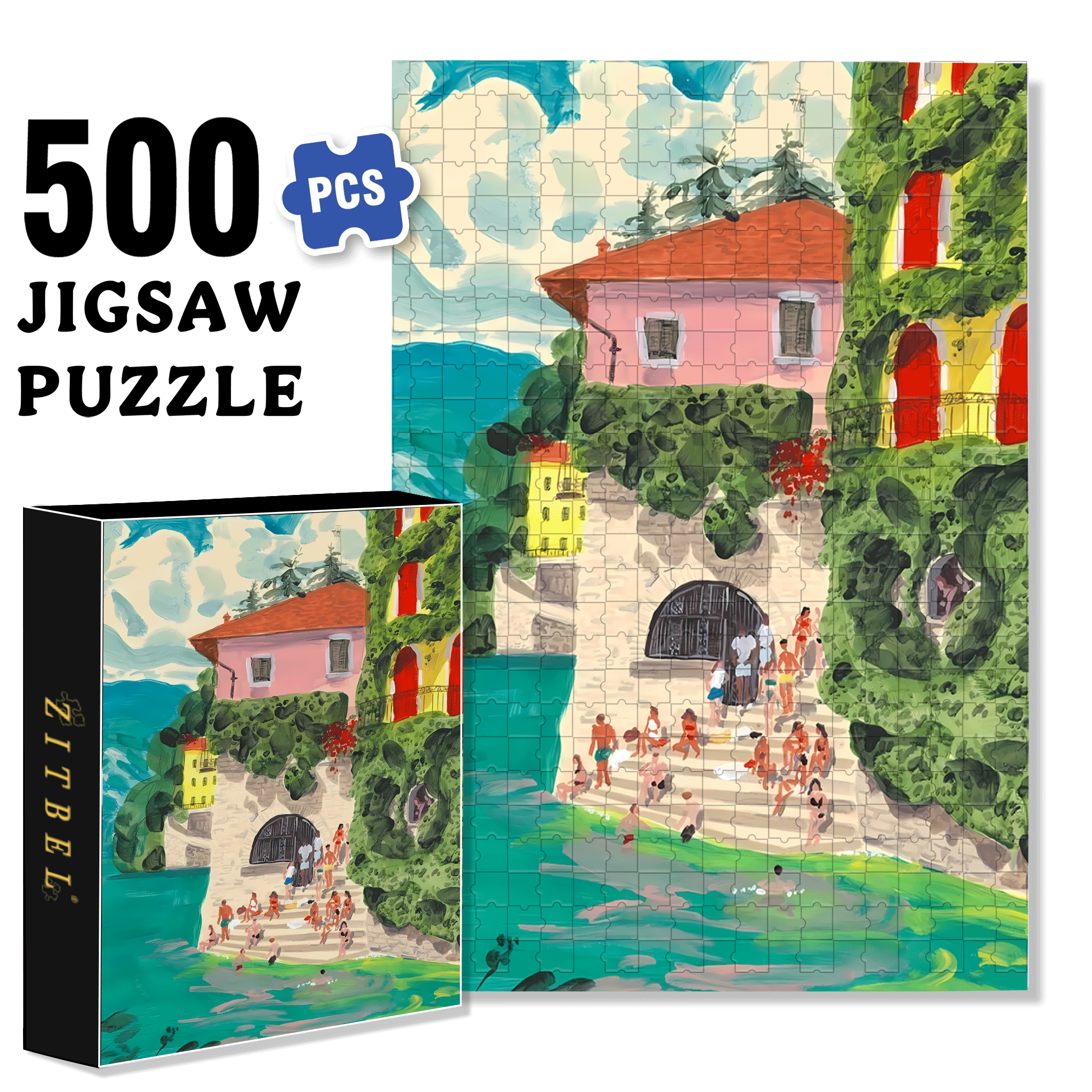 Experience The Tranquility And Profundity Of Nature 6 500pcs/1000pcs Jigsaw Puzzle, Scratch-Resistant, Interactive Family Game & Brain-Boosting DIY Decor, Perfect for Halloween, Christmas & New Year Gifts, Family Puzzle Game