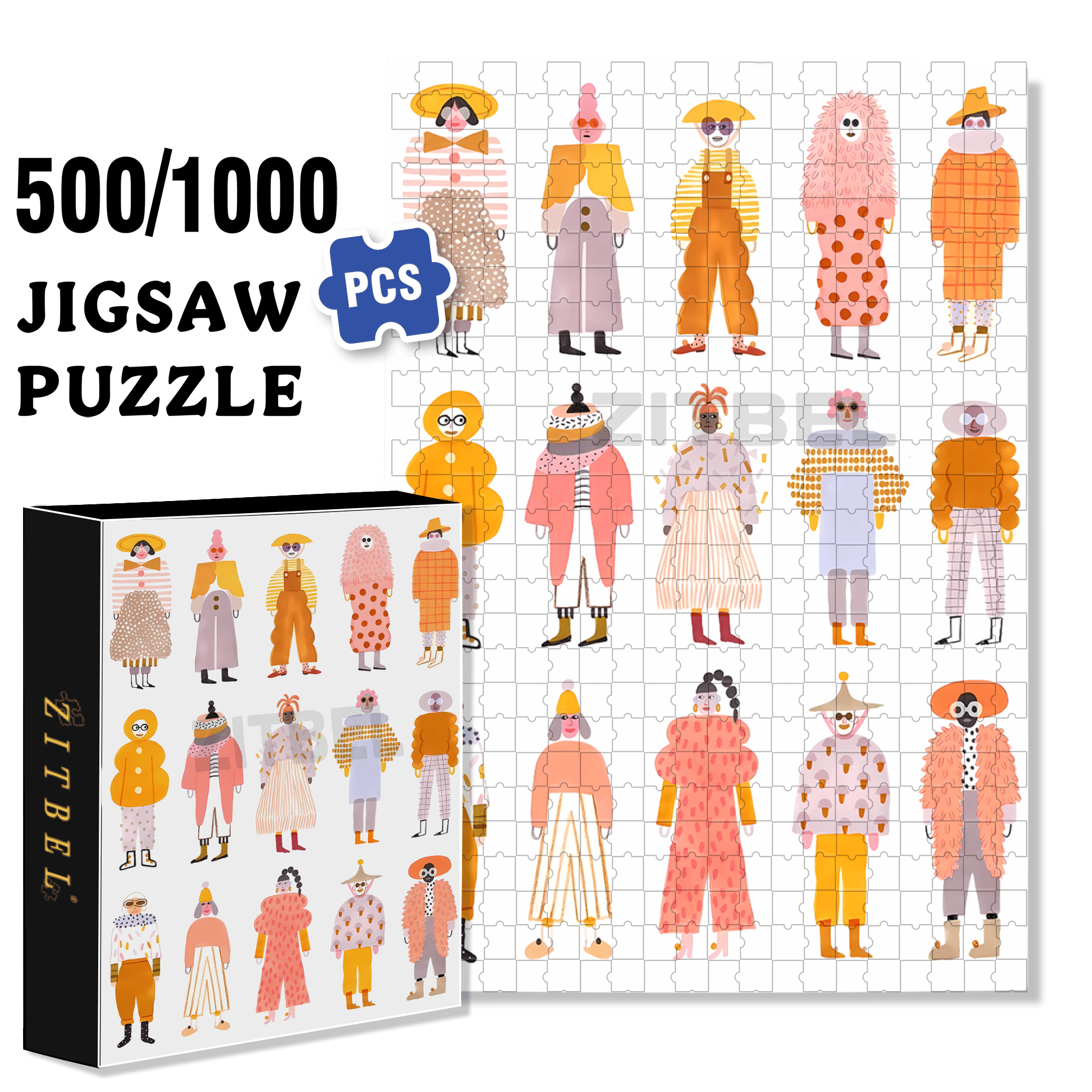 Fashion Icon 500pcs/1000pcs Jigsaw Puzzle, Scratch-Resistant, Interactive Family Game & Brain-Boosting DIY Decor, Perfect for Halloween, Christmas & New Year Gifts, Family Puzzle Game