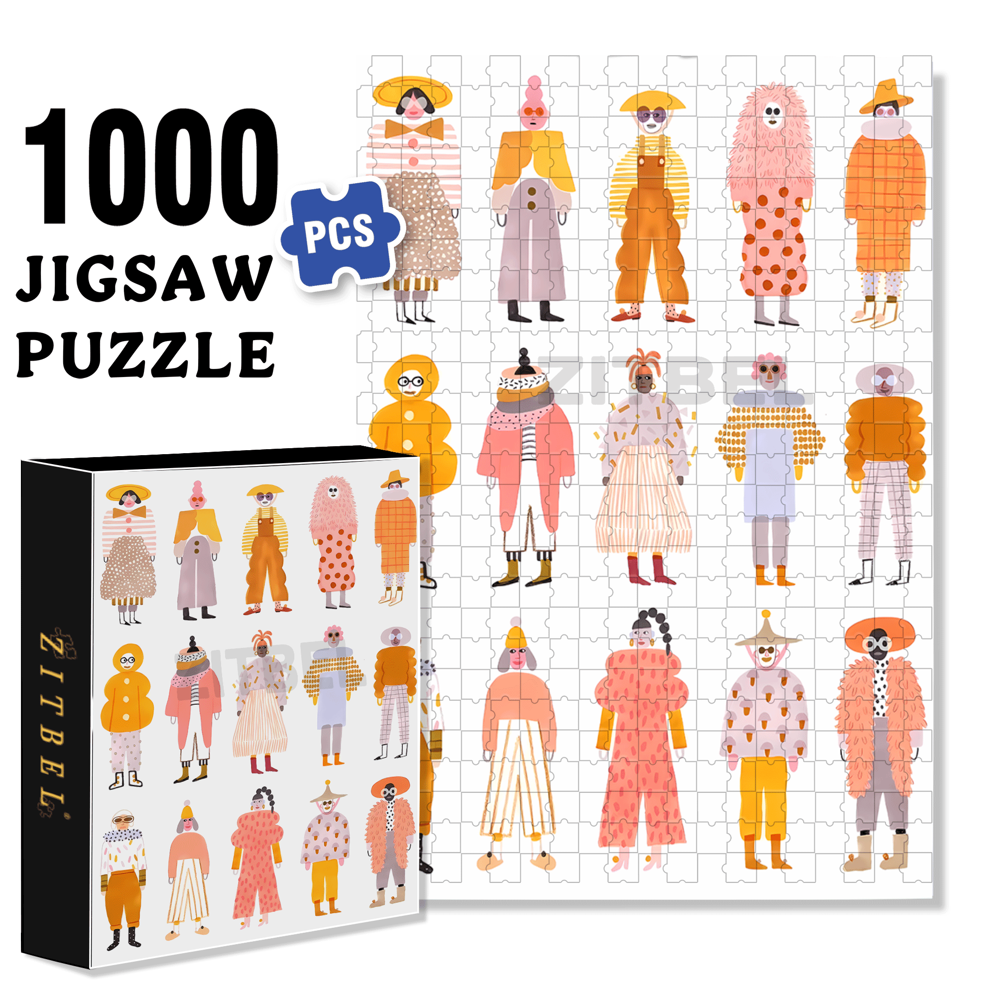 Fashion Icon 500pcs/1000pcs Jigsaw Puzzle, Scratch-Resistant, Interactive Family Game & Brain-Boosting DIY Decor, Perfect for Halloween, Christmas & New Year Gifts, Family Puzzle Game