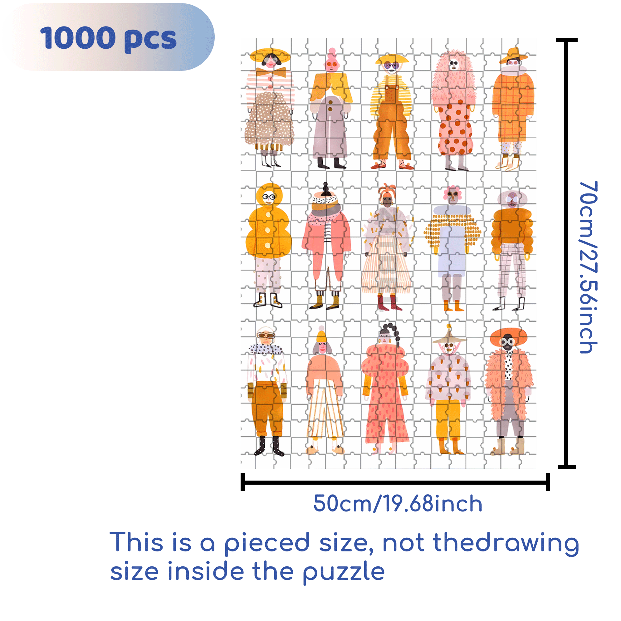Fashion Icon 500pcs/1000pcs Jigsaw Puzzle, Scratch-Resistant, Interactive Family Game & Brain-Boosting DIY Decor, Perfect for Halloween, Christmas & New Year Gifts, Family Puzzle Game