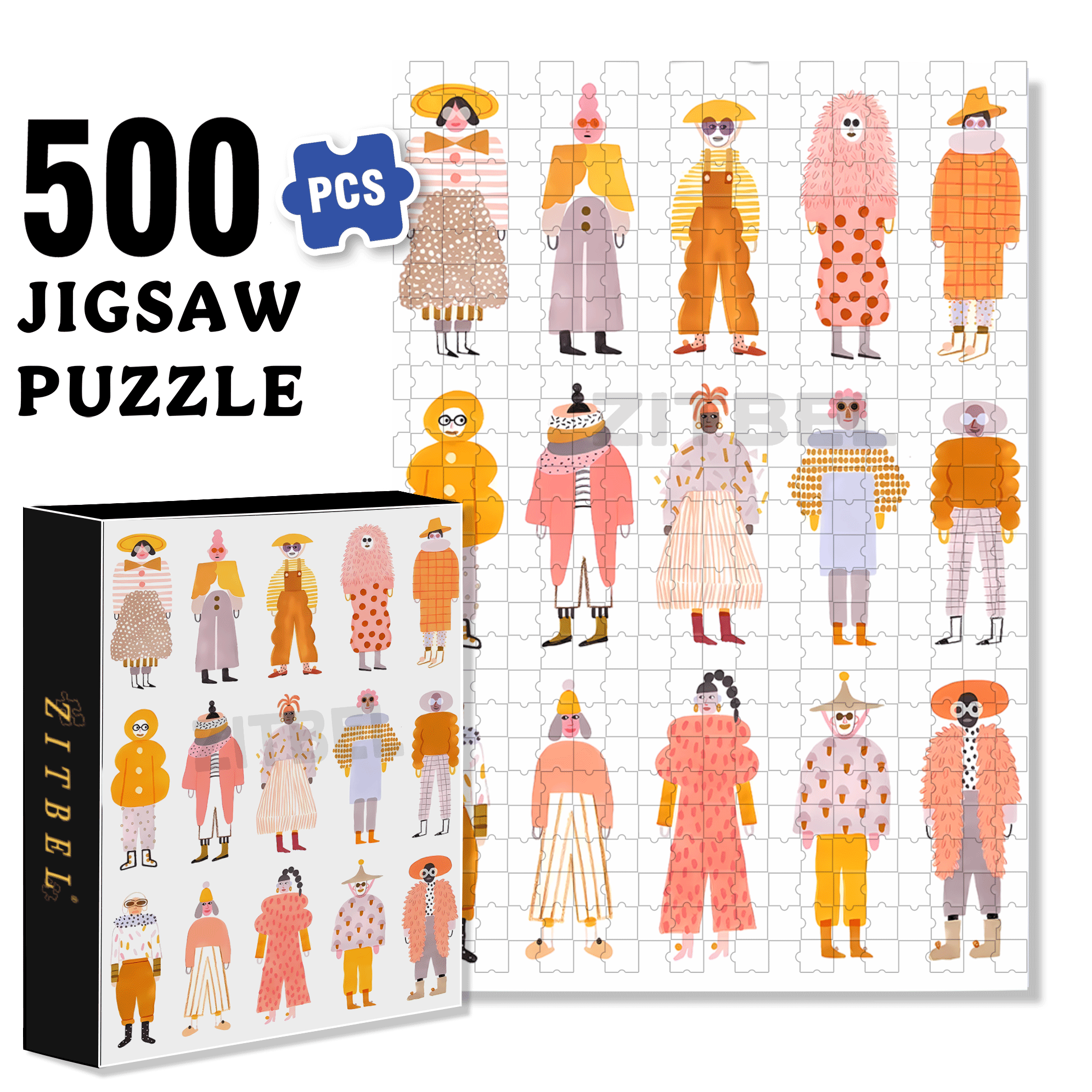 Fashion Icon 500pcs/1000pcs Jigsaw Puzzle, Scratch-Resistant, Interactive Family Game & Brain-Boosting DIY Decor, Perfect for Halloween, Christmas & New Year Gifts, Family Puzzle Game