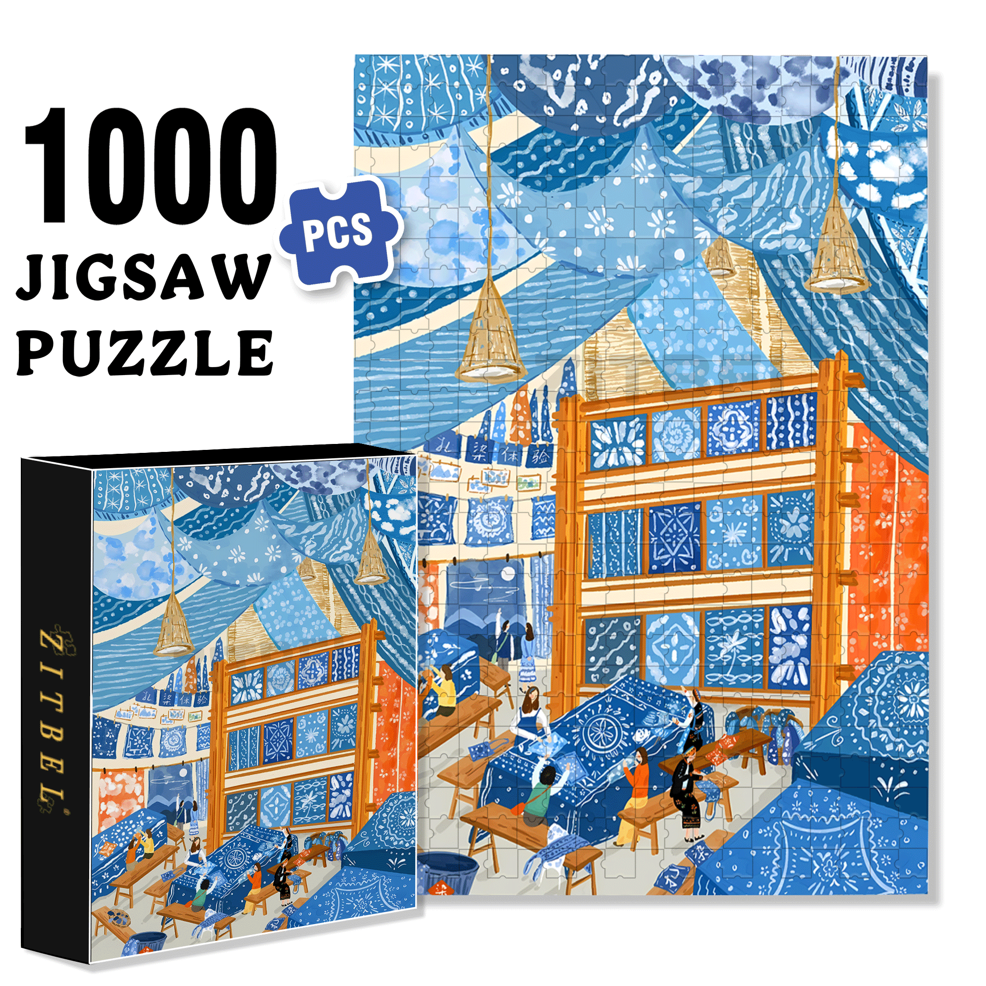 Folk Totems 500pcs/1000pcs Jigsaw Puzzle, Scratch-Resistant, Interactive Family Game & Brain-Boosting DIY Decor, Perfect for Halloween, Christmas & New Year Gifts, Family Puzzle Game