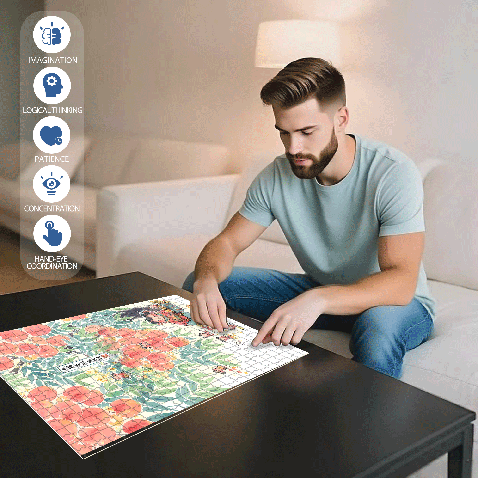 Goldenrain Tree 500pcs/1000pcs Jigsaw Puzzle, Scratch-Resistant, Interactive Family Game & Brain-Boosting DIY Decor, Perfect for Halloween, Christmas & New Year Gifts, Family Puzzle Game