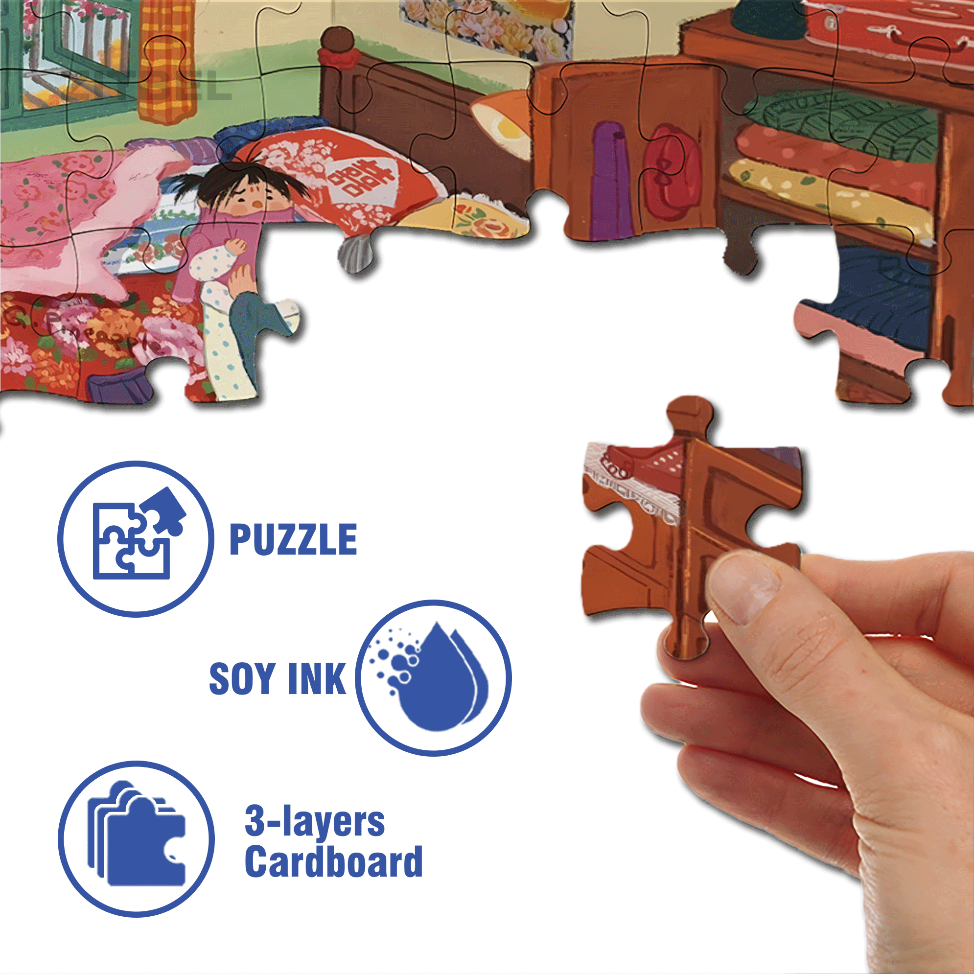 Grandma And The Little Me 4 500pcs/1000pcs Jigsaw Puzzle, Scratch-Resistant, Interactive Family Game & Brain-Boosting DIY Decor, Perfect for Halloween, Christmas & New Year Gifts, Family Puzzle Game