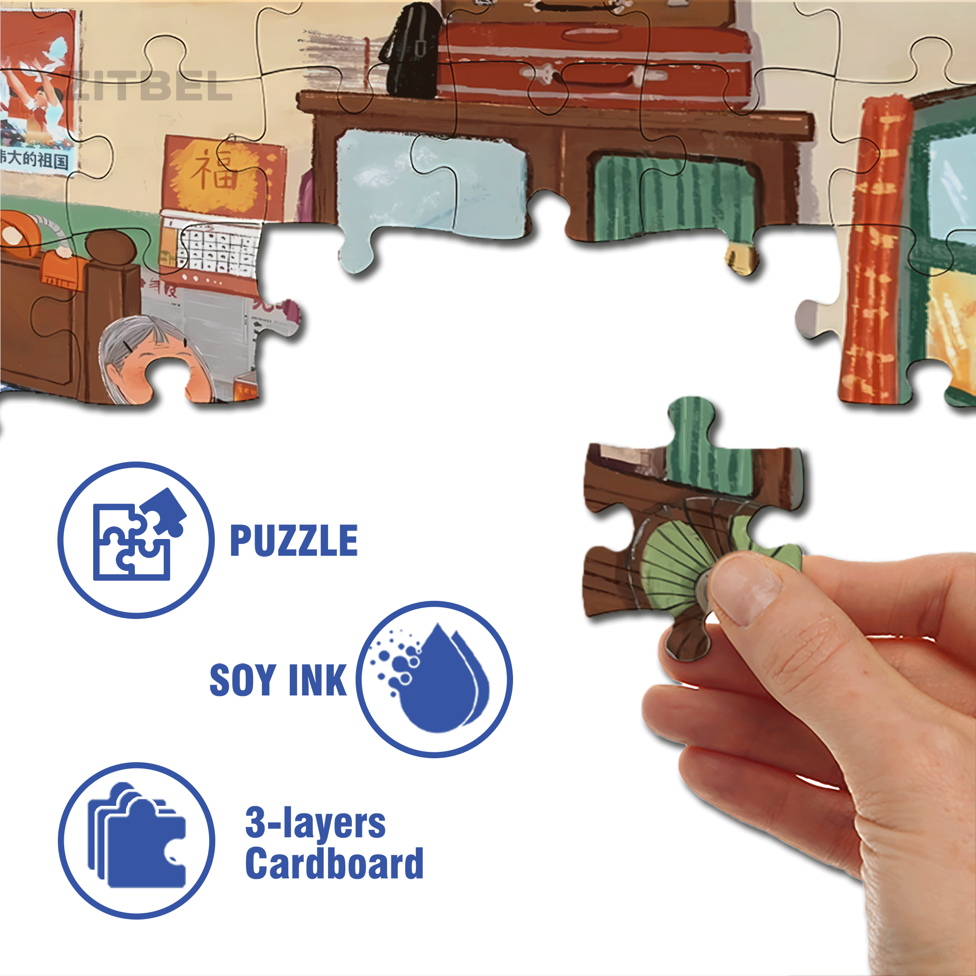 Grandma And The Little Me 500pcs/1000pcs Jigsaw Puzzle, Scratch-Resistant, Interactive Family Game & Brain-Boosting DIY Decor, Perfect for Halloween, Christmas & New Year Gifts, Family Puzzle Game