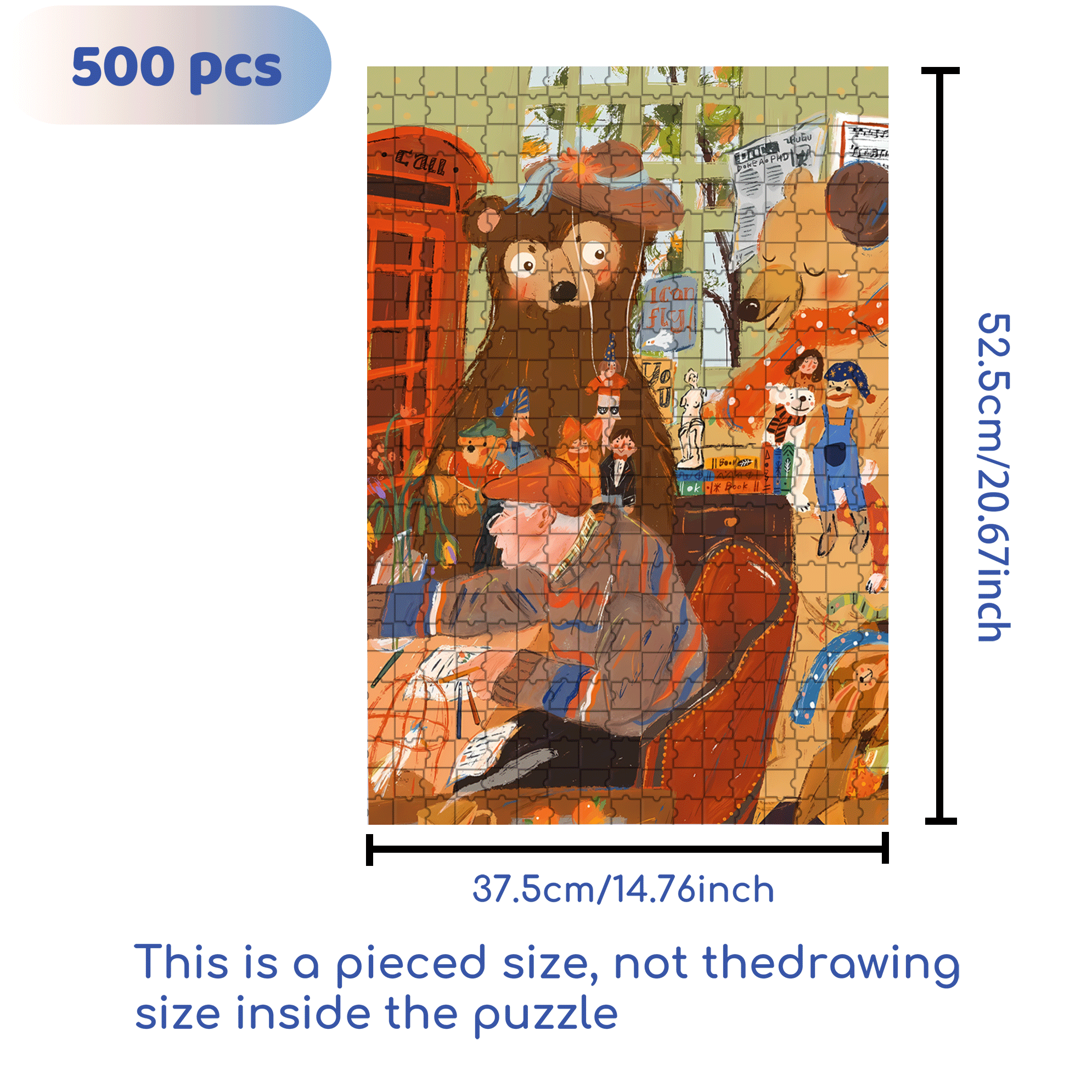 Grandpa's Story 500pcs/1000pcs Jigsaw Puzzle, Scratch-Resistant, Interactive Family Game & Brain-Boosting DIY Decor, Perfect for Halloween, Christmas & New Year Gifts, Family Puzzle Game