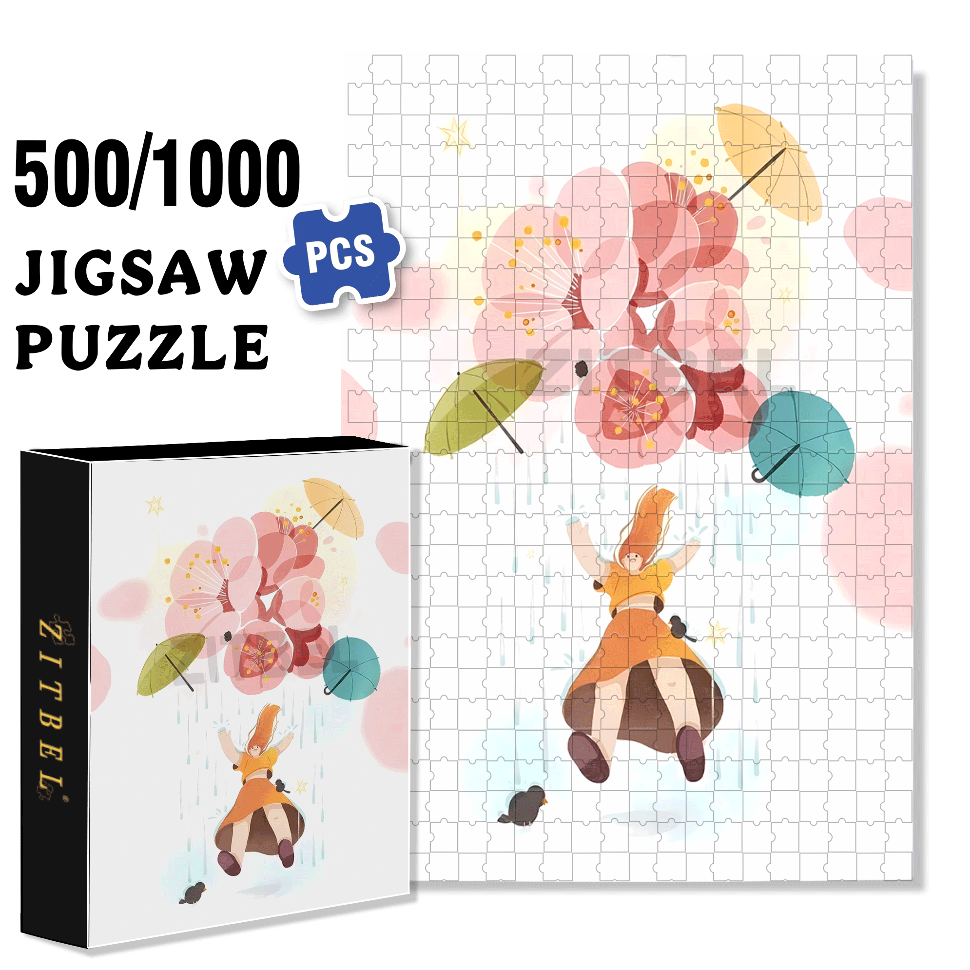 Inspiration Fragments 500pcs/1000pcs Jigsaw Puzzle, Scratch-Resistant, Interactive Family Game & Brain-Boosting DIY Decor, Perfect for Halloween, Christmas & New Year Gifts, Family Puzzle Game