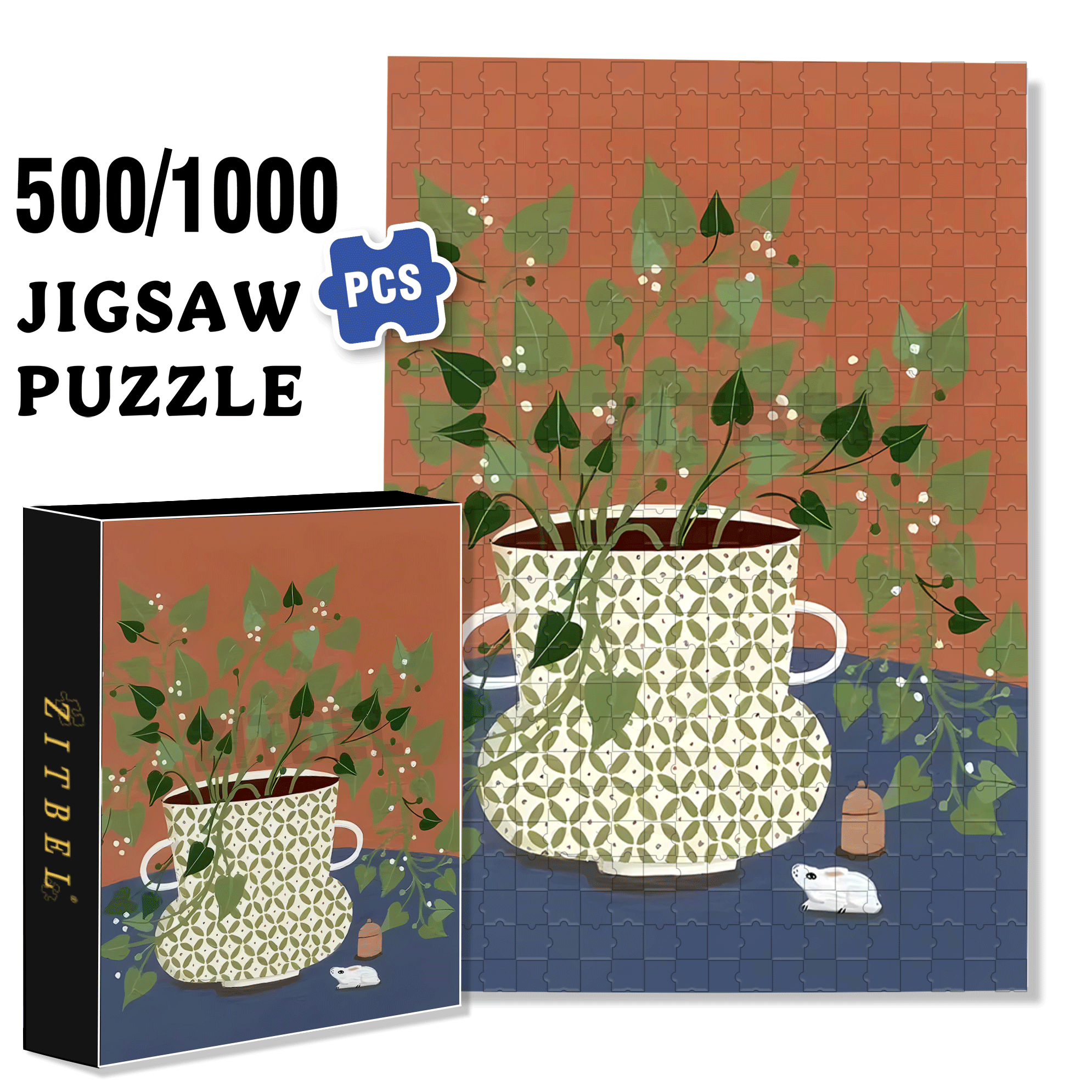 Live Your Life In A Gentle Manner 6 500pcs/1000pcs Jigsaw Puzzle, Scratch-Resistant, Interactive Family Game & Brain-Boosting DIY Decor, Perfect for Halloween, Christmas & New Year Gifts, Family Puzzle Game