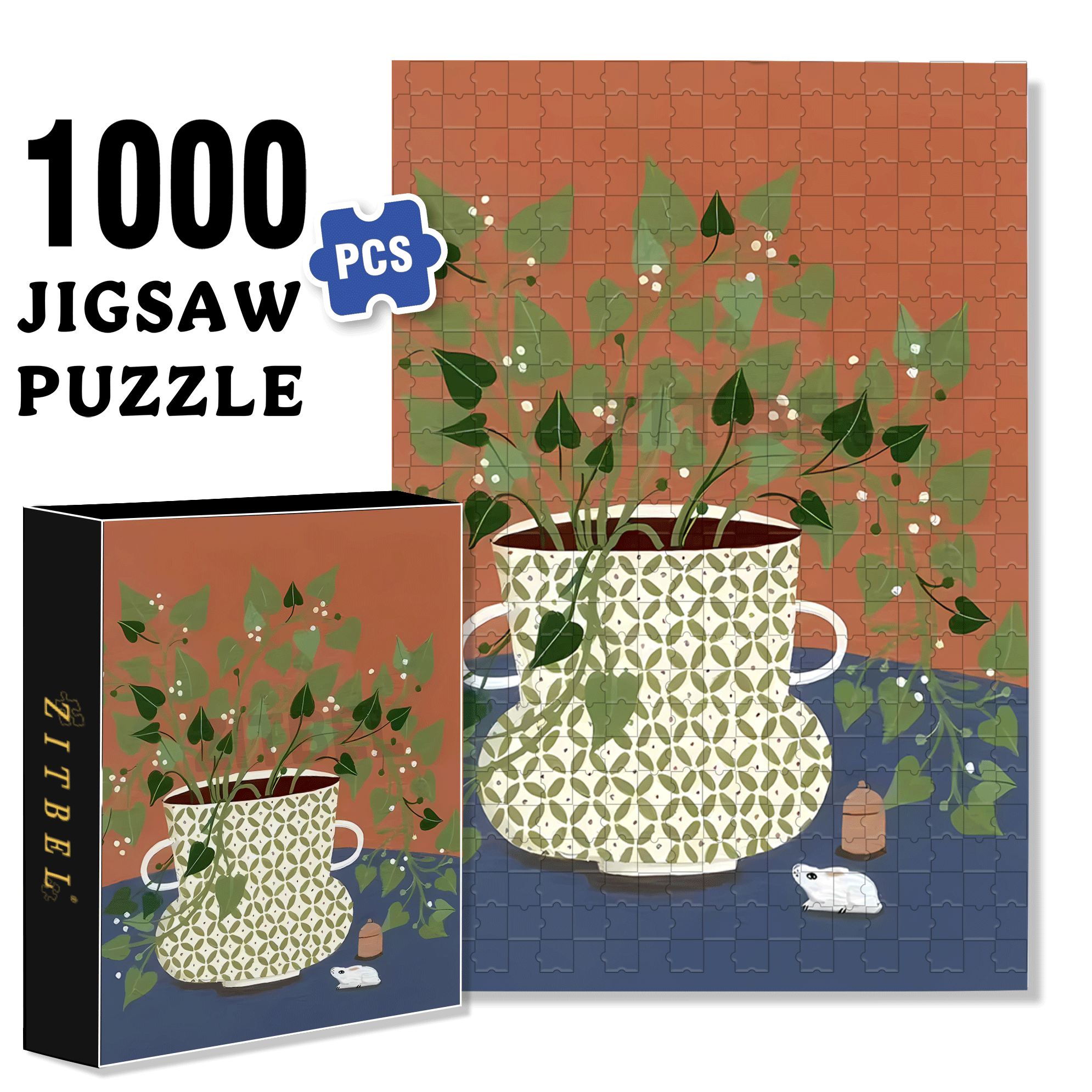 Live Your Life In A Gentle Manner 6 500pcs/1000pcs Jigsaw Puzzle, Scratch-Resistant, Interactive Family Game & Brain-Boosting DIY Decor, Perfect for Halloween, Christmas & New Year Gifts, Family Puzzle Game