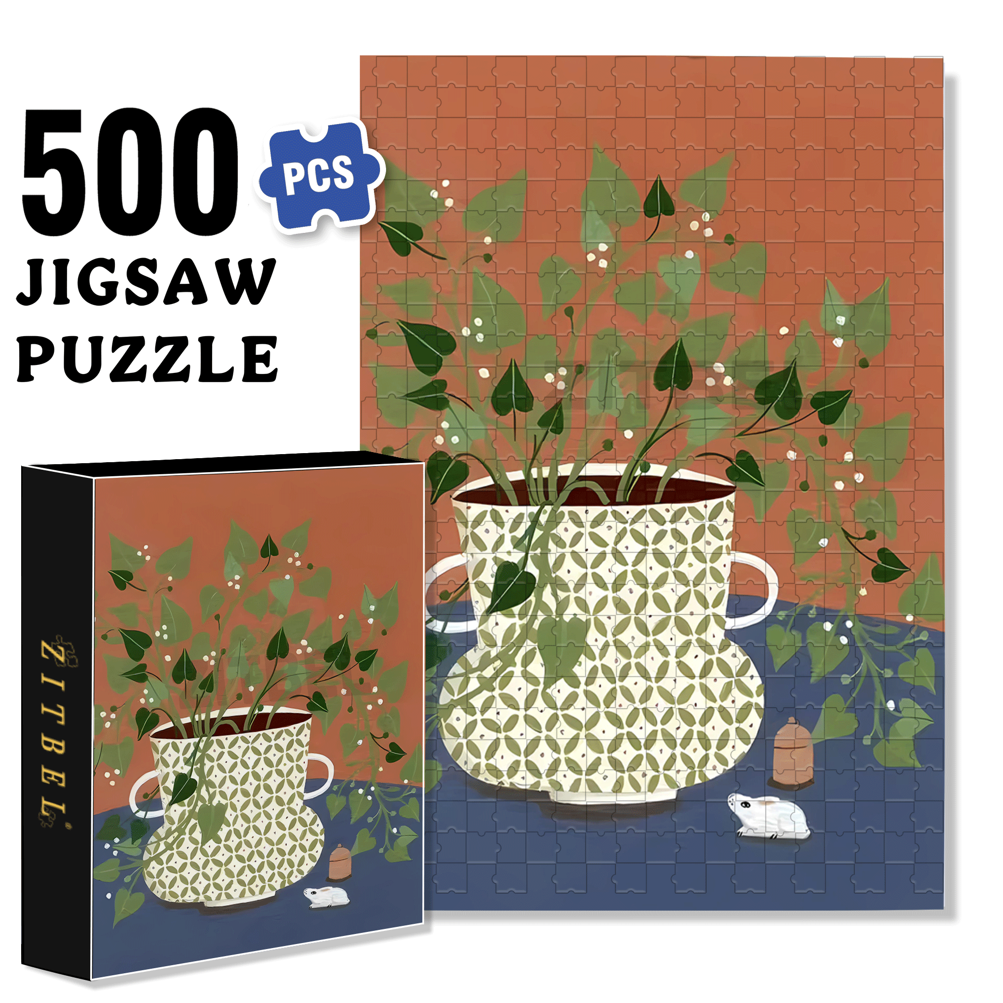 Live Your Life In A Gentle Manner 6 500pcs/1000pcs Jigsaw Puzzle, Scratch-Resistant, Interactive Family Game & Brain-Boosting DIY Decor, Perfect for Halloween, Christmas & New Year Gifts, Family Puzzle Game