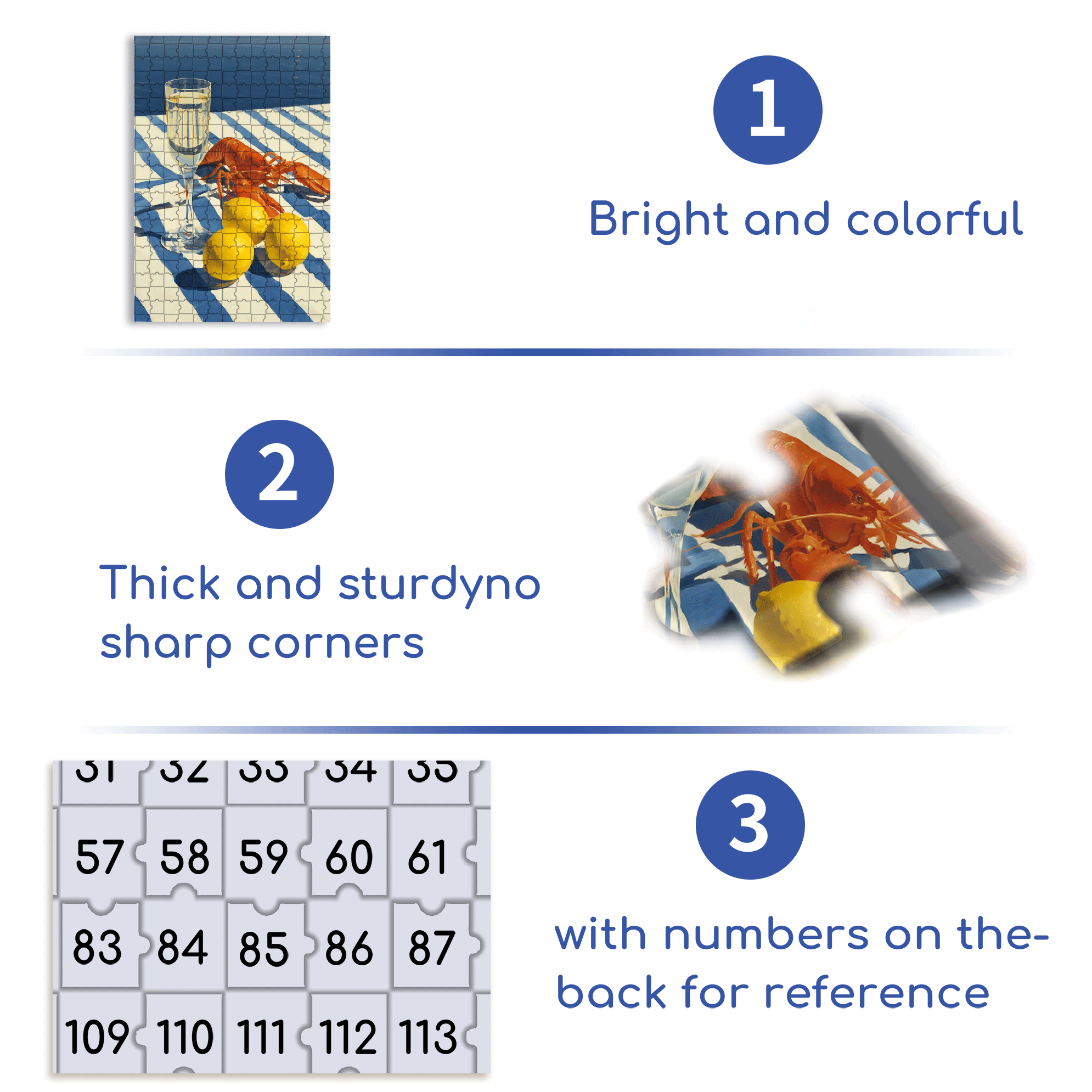 Lobster and Lemon 500pcs/1000pcs Jigsaw Puzzle, Scratch-Resistant, Interactive Family Game & Brain-Boosting DIY Decor, Perfect for Halloween, Christmas & New Year Gifts, Family Puzzle Game