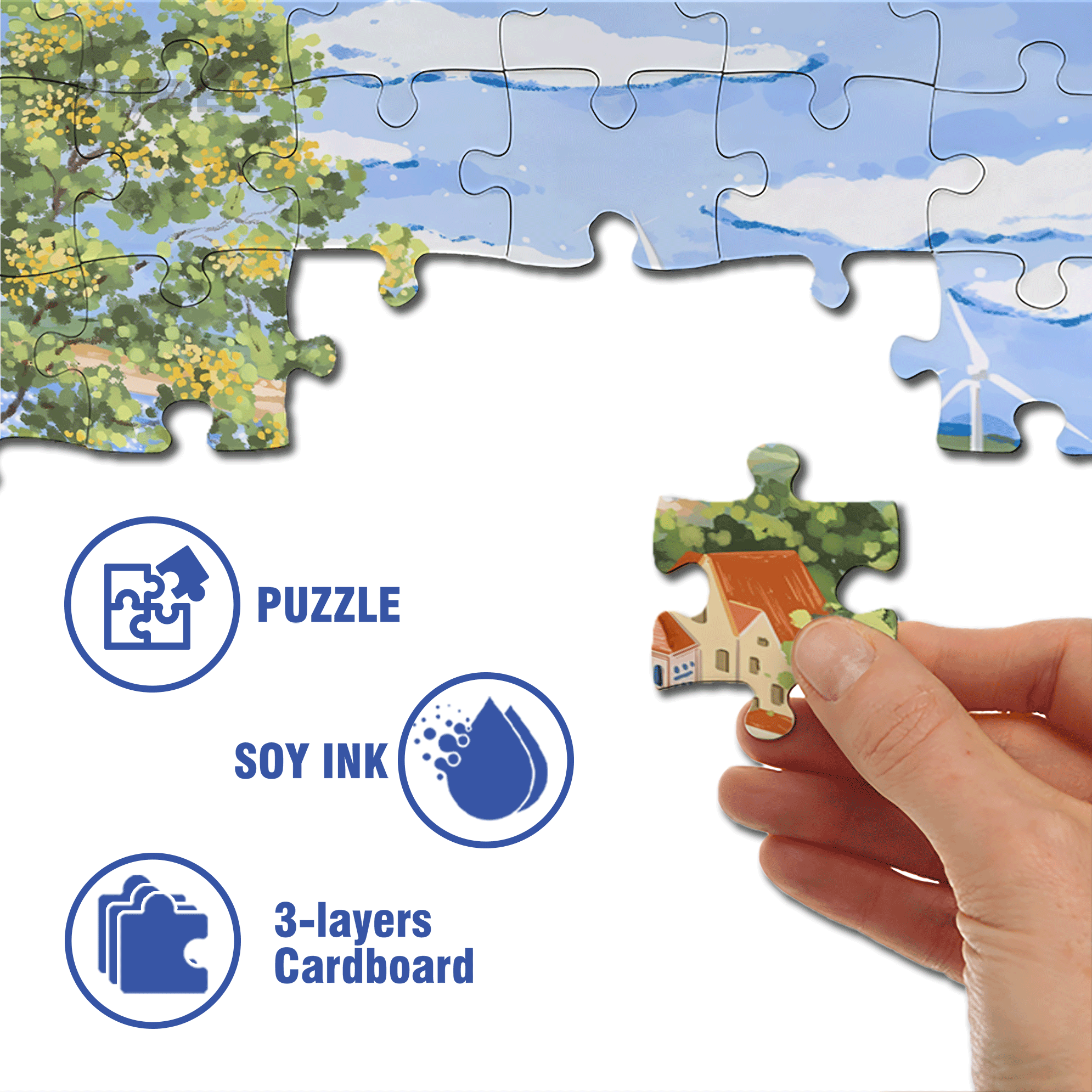 Lovers In The Wind 500pcs/1000pcs Jigsaw Puzzle, Scratch-Resistant, Interactive Family Game & Brain-Boosting DIY Decor, Perfect for Halloween, Christmas & New Year Gifts, Family Puzzle Game