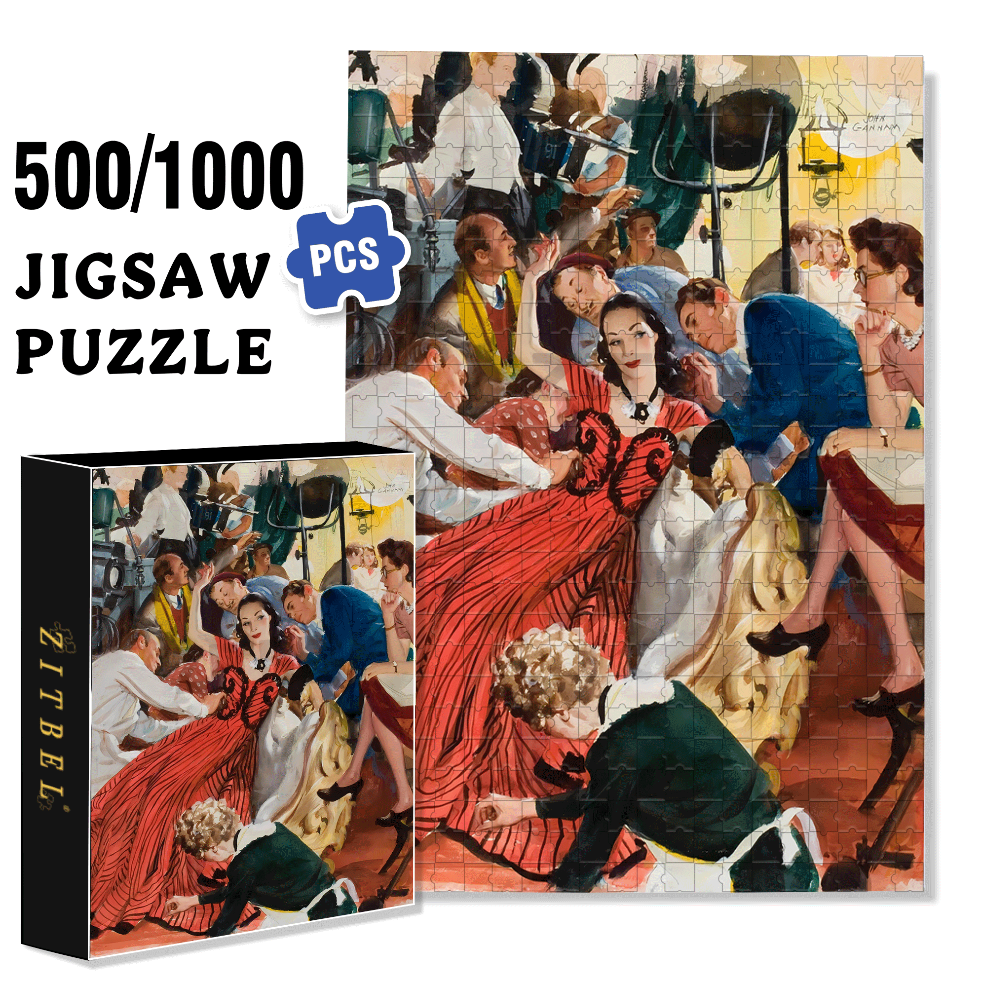 Magnesium Lamp Goddess 500pcs/1000pcs Jigsaw Puzzle, Scratch-Resistant, Interactive Family Game & Brain-Boosting DIY Decor, Perfect for Halloween, Christmas & New Year Gifts, Family Puzzle Game