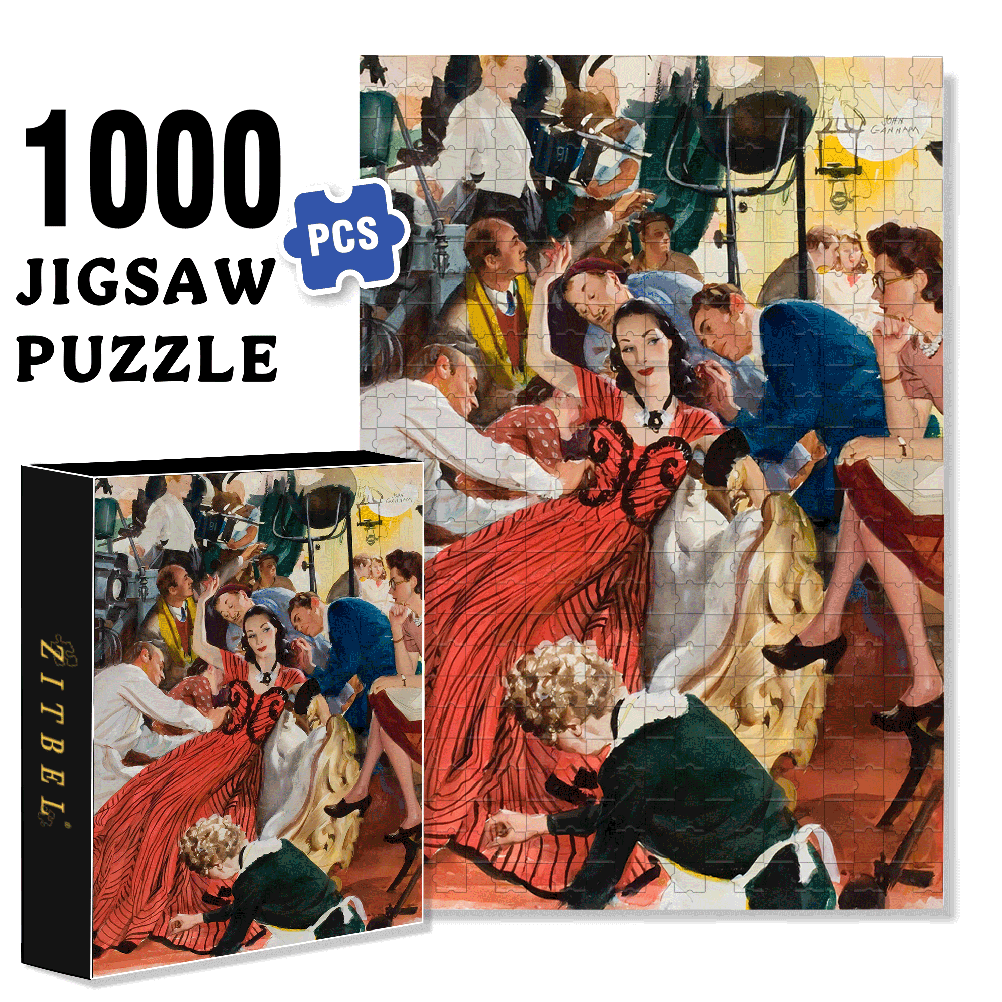 Magnesium Lamp Goddess 500pcs/1000pcs Jigsaw Puzzle, Scratch-Resistant, Interactive Family Game & Brain-Boosting DIY Decor, Perfect for Halloween, Christmas & New Year Gifts, Family Puzzle Game