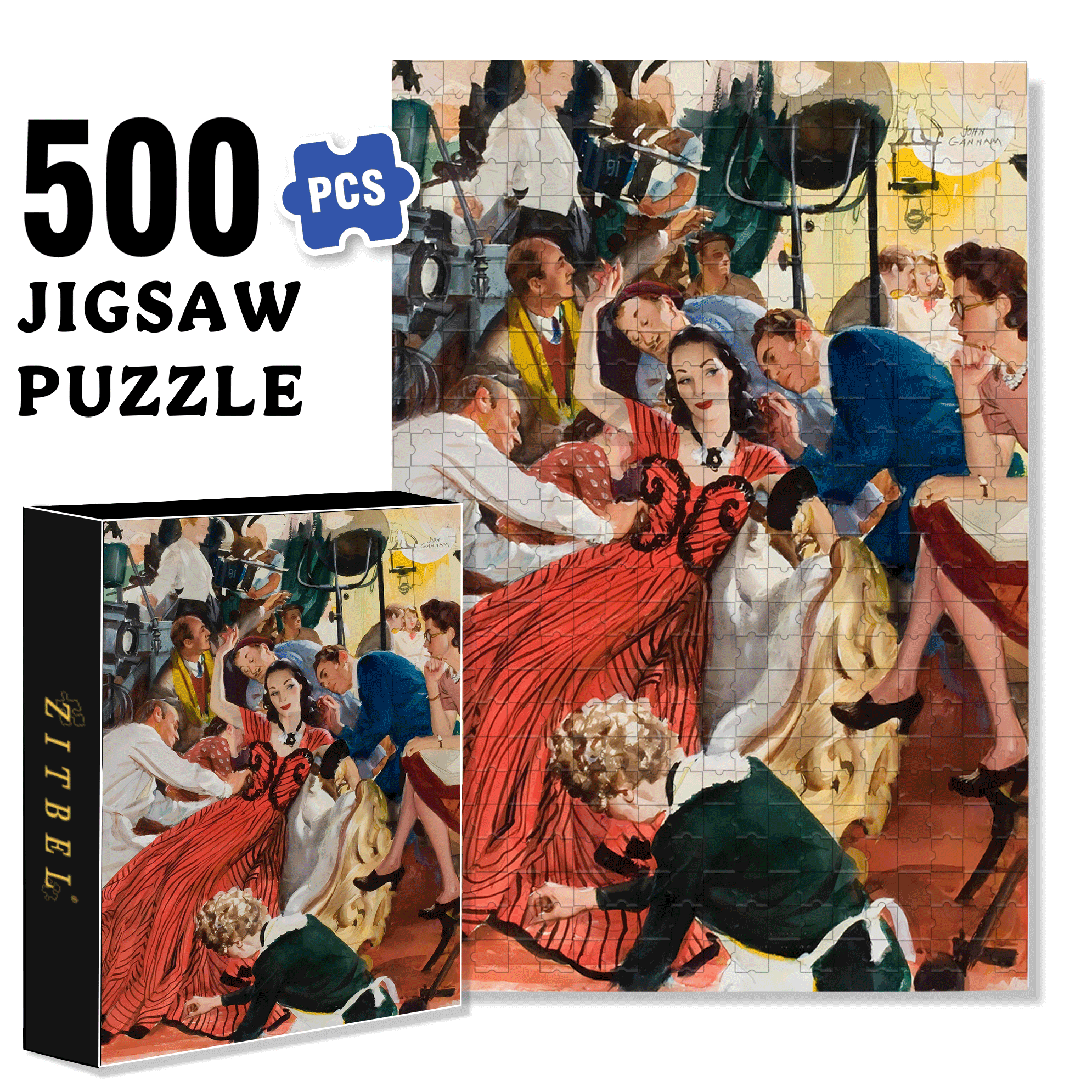 Magnesium Lamp Goddess 500pcs/1000pcs Jigsaw Puzzle, Scratch-Resistant, Interactive Family Game & Brain-Boosting DIY Decor, Perfect for Halloween, Christmas & New Year Gifts, Family Puzzle Game