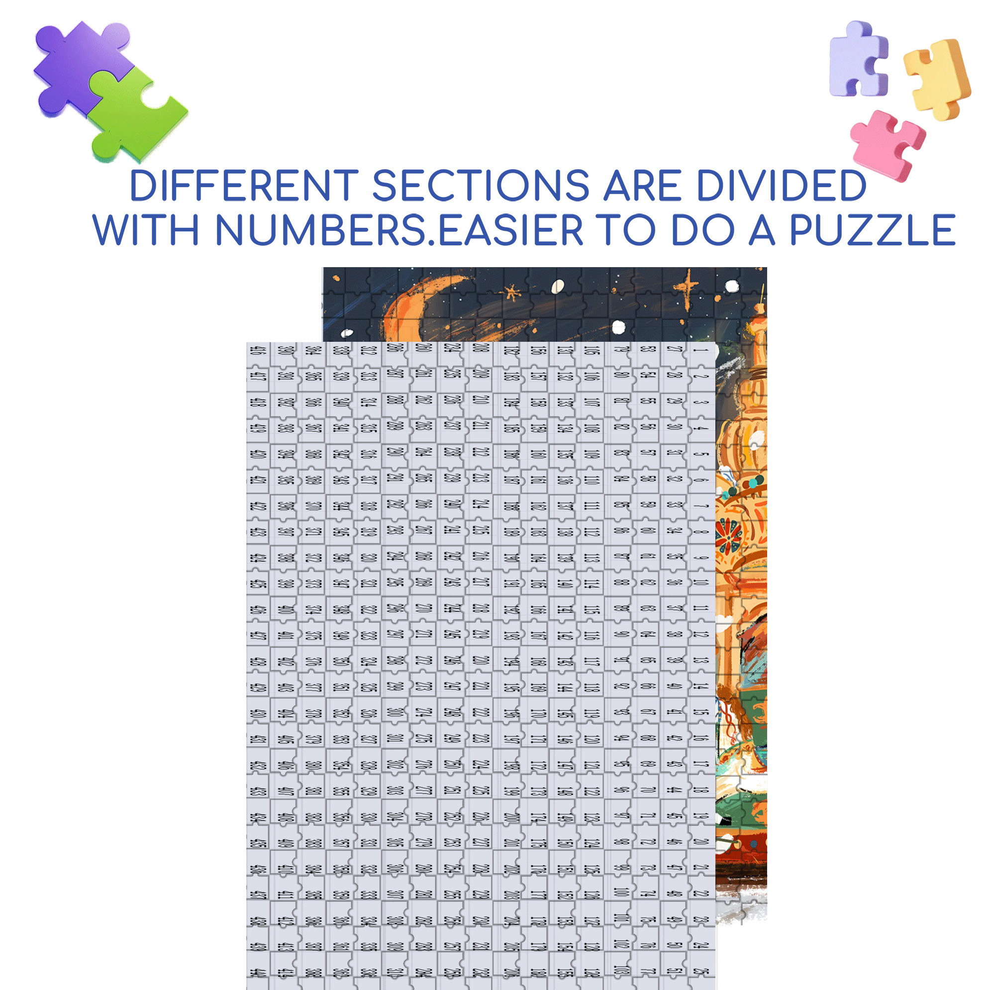 Moonlit Carousel 500pcs/1000pcs Jigsaw Puzzle, Scratch-Resistant, Interactive Family Game & Brain-Boosting DIY Decor, Perfect for Halloween, Christmas & New Year Gifts, Family Puzzle Game