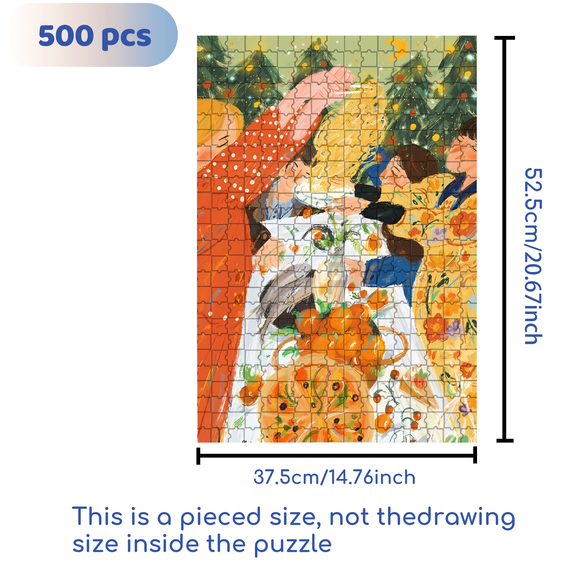 Nice Pasta 500pcs/1000pcs Jigsaw Puzzle, Scratch-Resistant, Interactive Family Game & Brain-Boosting DIY Decor, Perfect for Halloween, Christmas & New Year Gifts, Family Puzzle Game