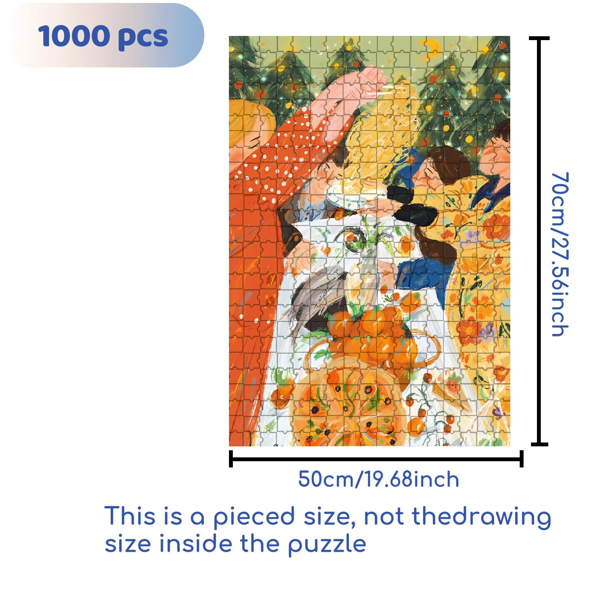 Nice Pasta 500pcs/1000pcs Jigsaw Puzzle, Scratch-Resistant, Interactive Family Game & Brain-Boosting DIY Decor, Perfect for Halloween, Christmas & New Year Gifts, Family Puzzle Game