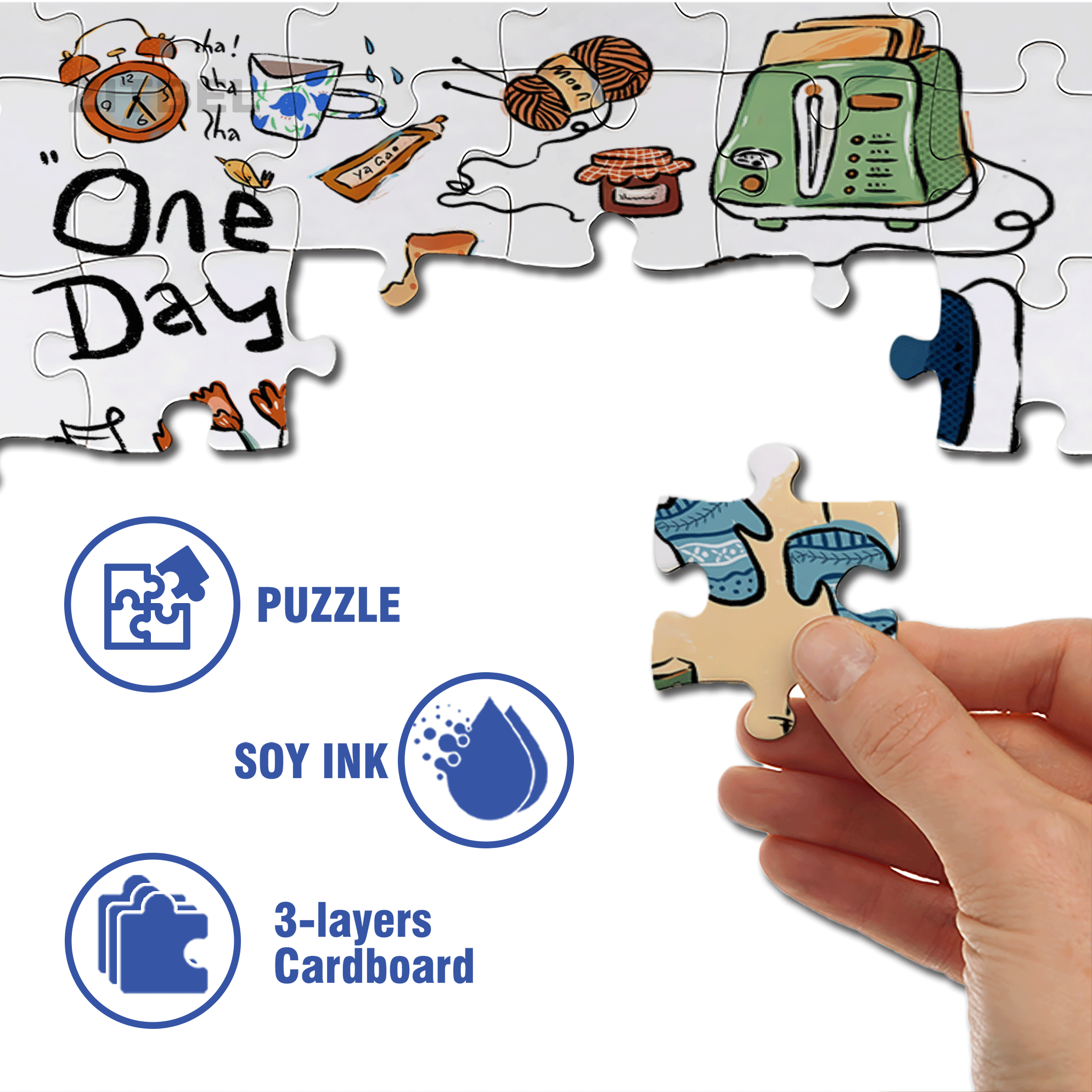 That Day 500pcs/1000pcs Jigsaw Puzzle, Scratch-Resistant, Interactive Family Game & Brain-Boosting DIY Decor, Perfect for Halloween, Christmas & New Year Gifts, Family Puzzle Game