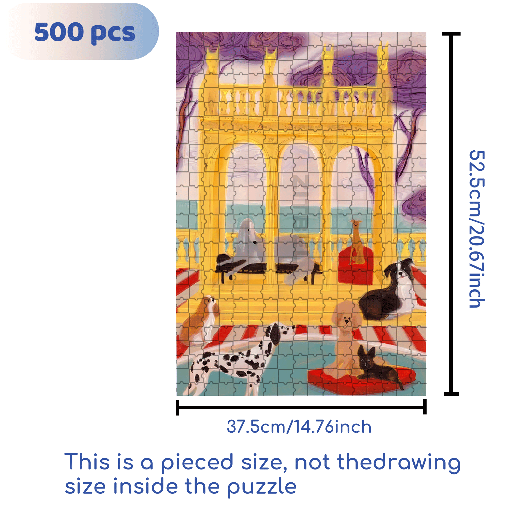 Pet Hotel 500pcs/1000pcs Jigsaw Puzzle, Scratch-Resistant, Interactive Family Game & Brain-Boosting DIY Decor, Perfect for Halloween, Christmas & New Year Gifts, Family Puzzle Game