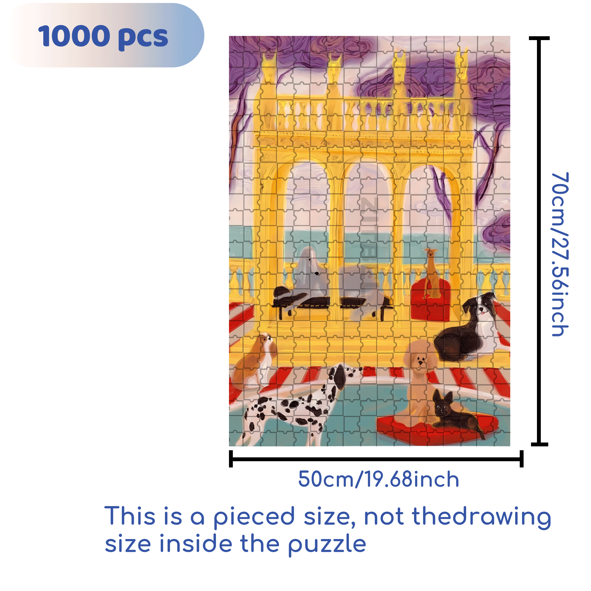 Pet Hotel 500pcs/1000pcs Jigsaw Puzzle, Scratch-Resistant, Interactive Family Game & Brain-Boosting DIY Decor, Perfect for Halloween, Christmas & New Year Gifts, Family Puzzle Game