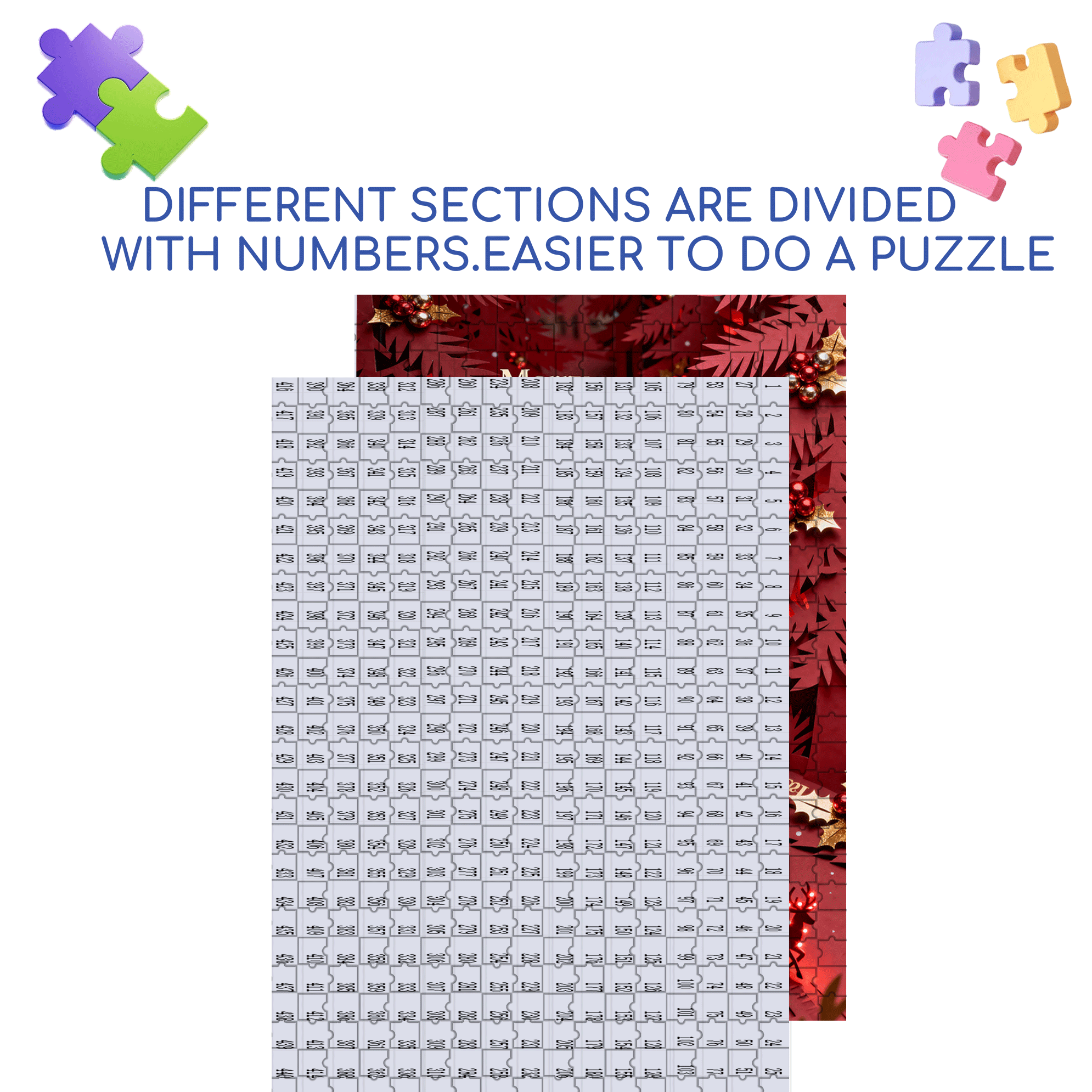 Red Style 500pcs/1000pcs Jigsaw Puzzle, Scratch-Resistant, Interactive Family Game & Brain-Boosting DIY Decor, Perfect for Halloween, Christmas & New Year Gifts, Family Puzzle Game