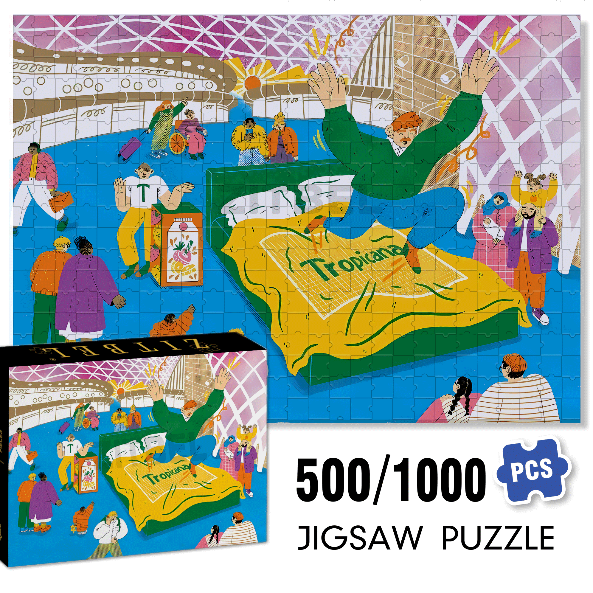 A Life Full Of Ups And Downs 500pcs/1000pcs Jigsaw Puzzle, Scratch-Resistant, Interactive Family Game & Brain-Boosting DIY Decor, Perfect for Halloween, Christmas & New Year Gifts, Family Puzzle Game