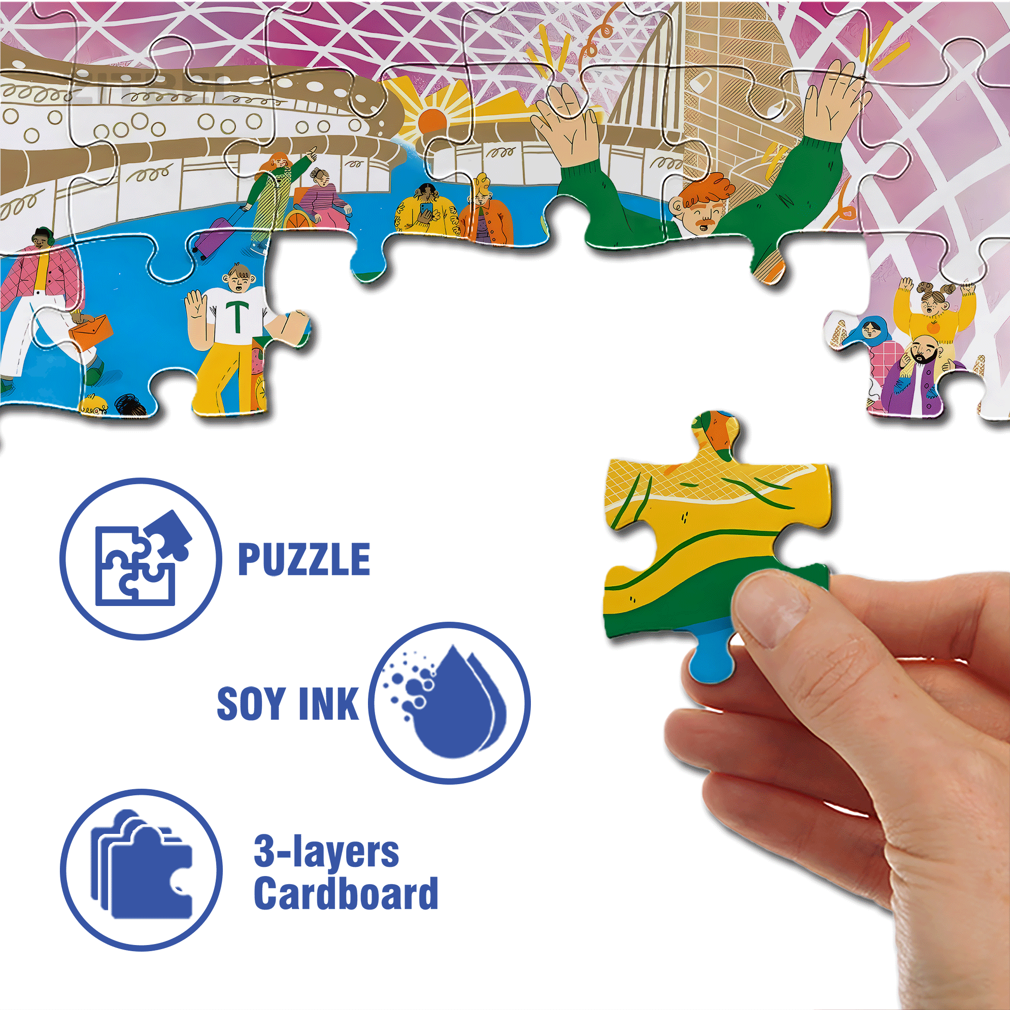 A Life Full Of Ups And Downs 500pcs/1000pcs Jigsaw Puzzle, Scratch-Resistant, Interactive Family Game & Brain-Boosting DIY Decor, Perfect for Halloween, Christmas & New Year Gifts, Family Puzzle Game