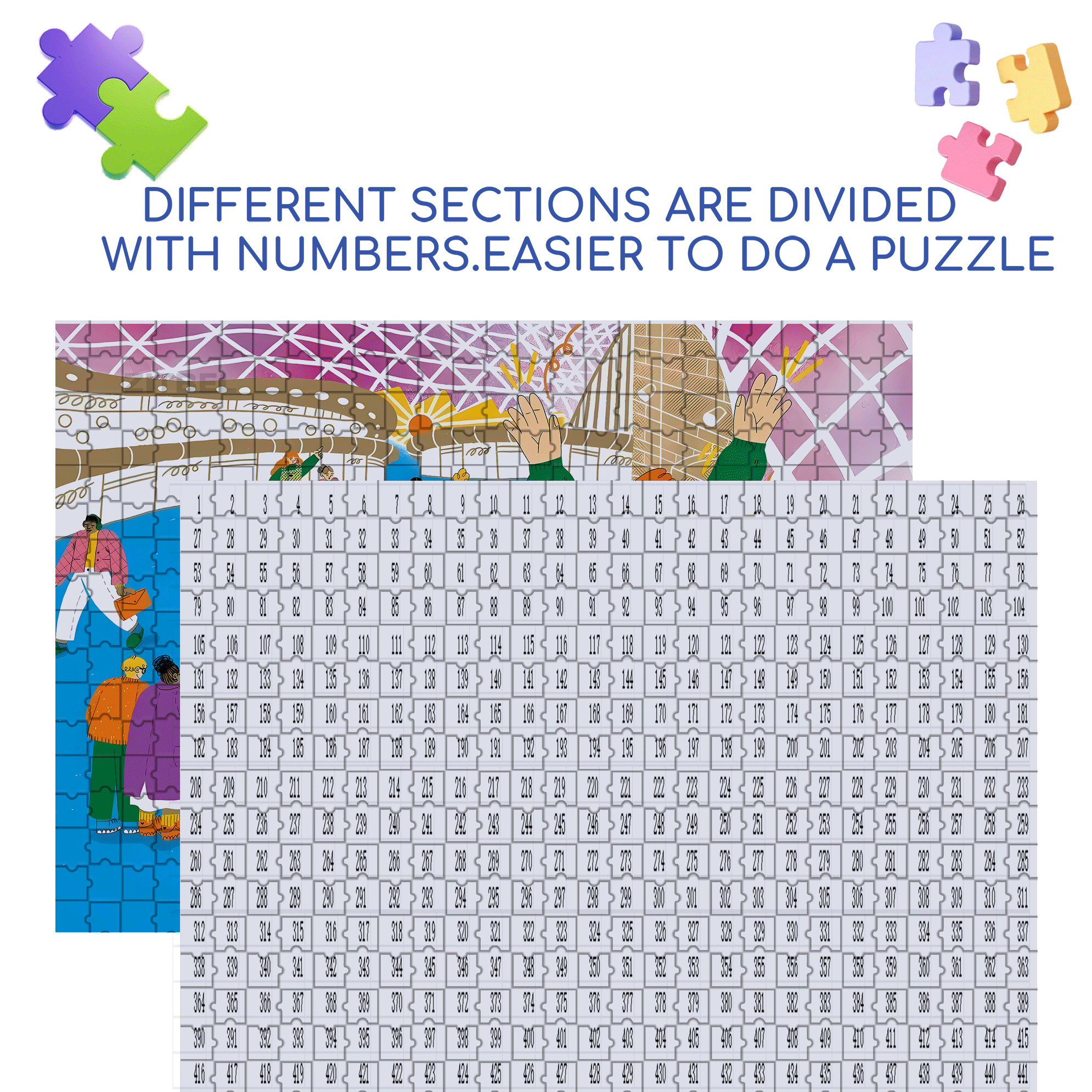 A Life Full Of Ups And Downs 500pcs/1000pcs Jigsaw Puzzle, Scratch-Resistant, Interactive Family Game & Brain-Boosting DIY Decor, Perfect for Halloween, Christmas & New Year Gifts, Family Puzzle Game